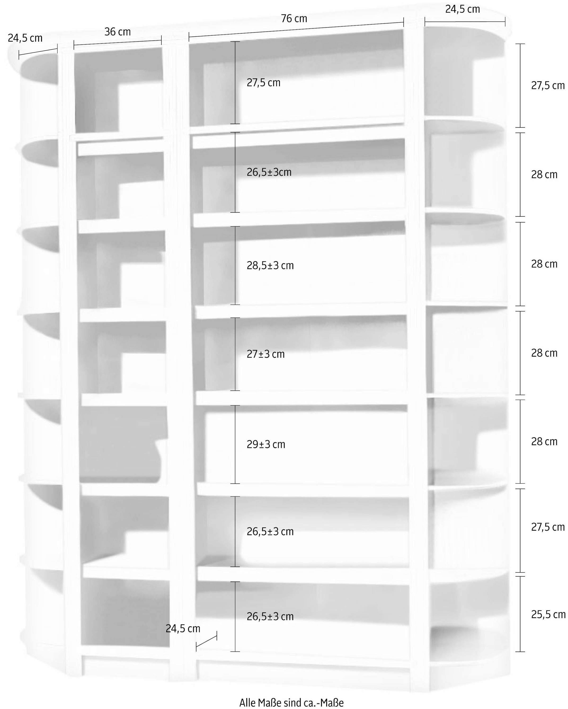 Home affaire Regal »Soeren«, (4-tlg), Höhe 220 cm, Tiefe 29 cm, stilvolles  Design, massiver Kiefer auf Rechnung bestellen