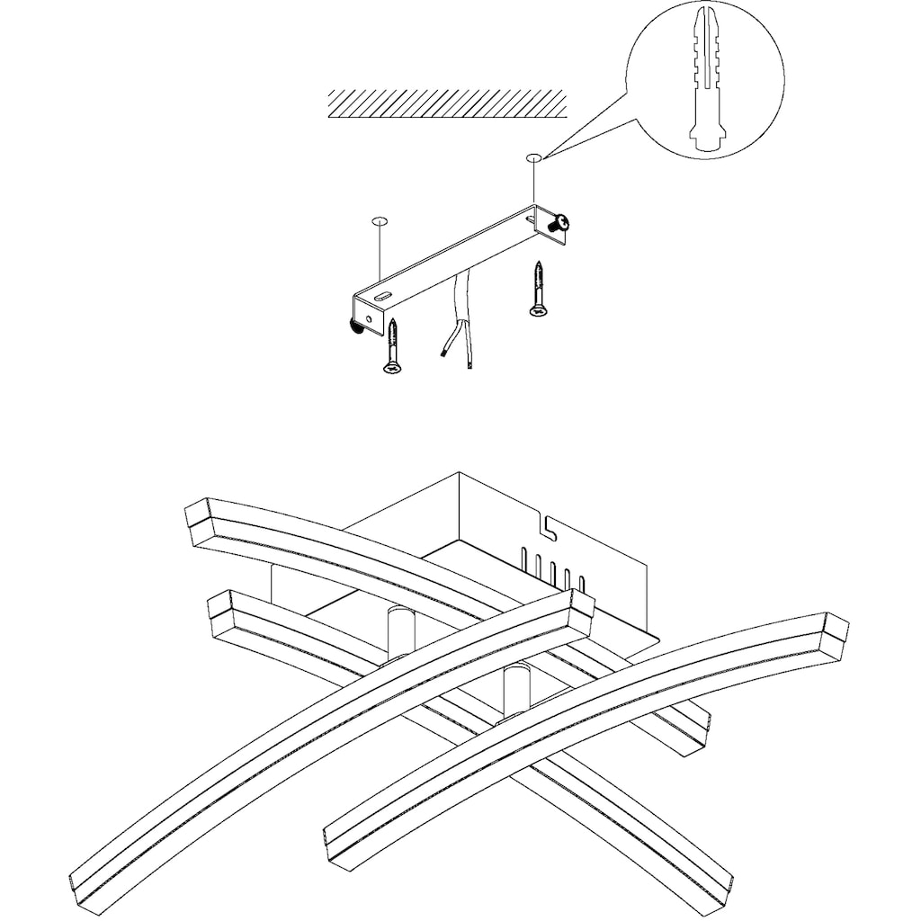 EGLO LED Deckenleuchte »PERTINI«, 4 flammig-flammig, Deckenlampe, Flurlampe Decke in Chrom und Transparent