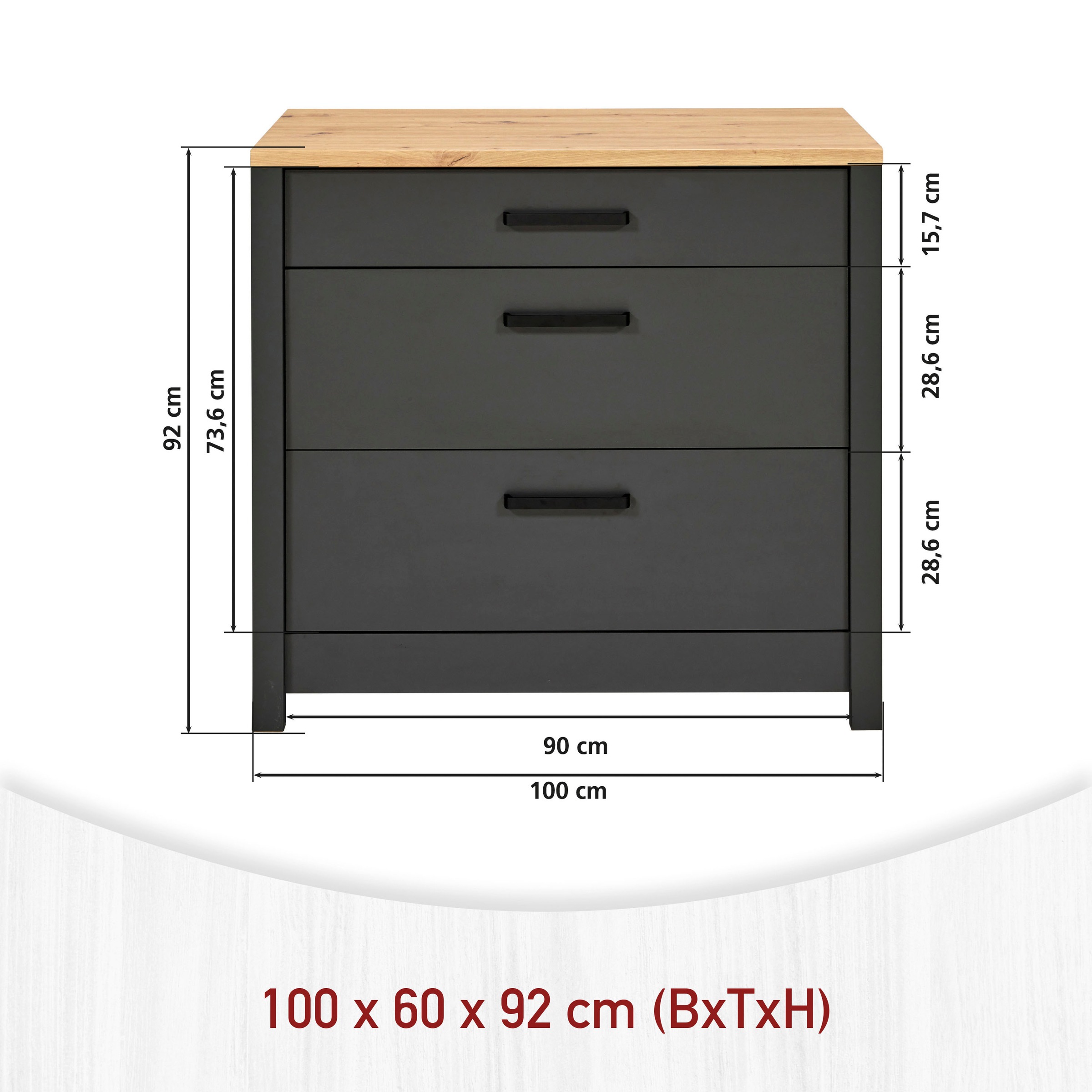 Inter Link Küchenzeile »Küchenzeile Veneto« Ohne E-Geräte für Spülmaschine Kochfeld Backofen Kühlschrank B: 430 cm