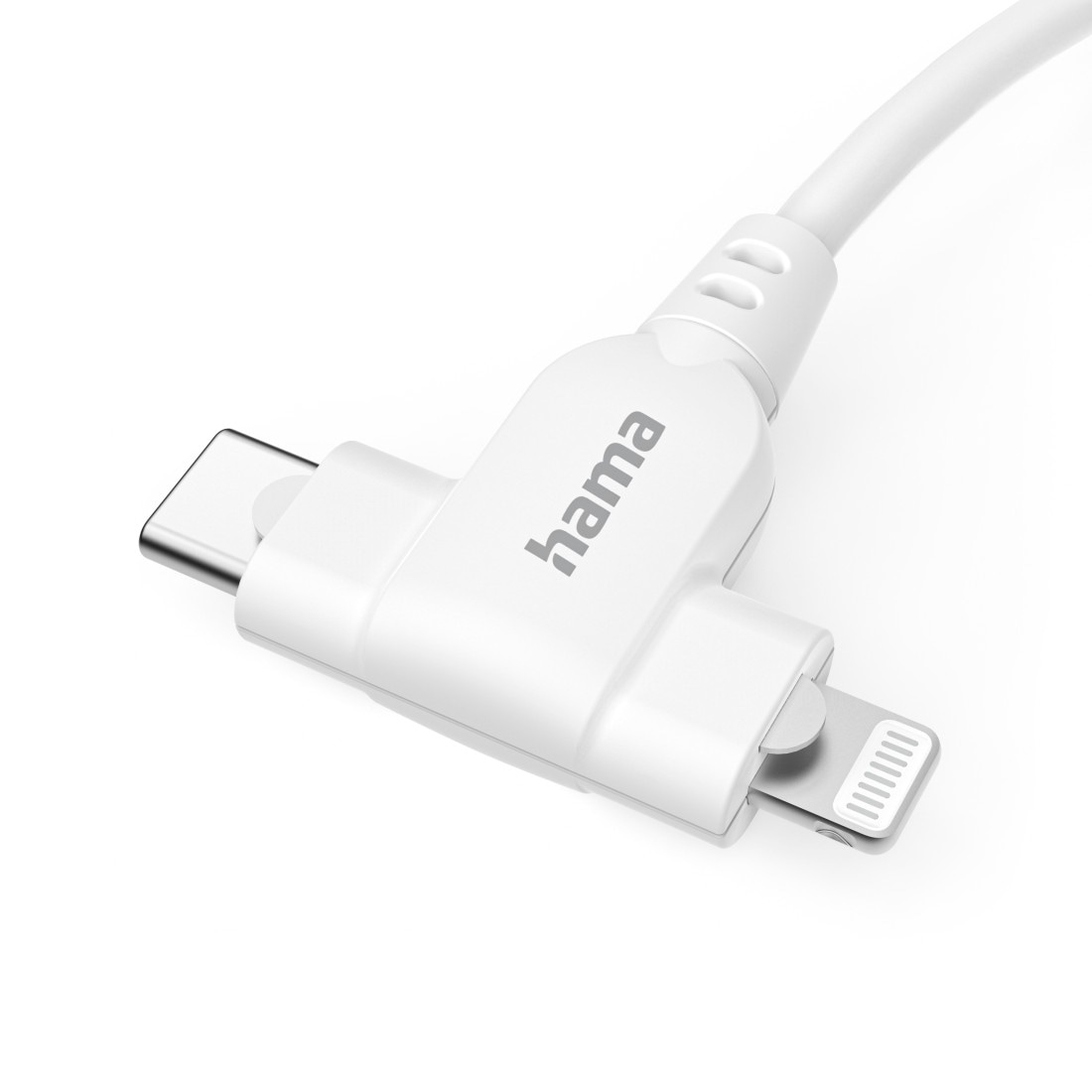 Hama USB-Kabel »2in1 USB-Kabel, USB-C auf USB-C/Lightning, 1,5m, weiß«, USB Typ C-USB-C-Lightning, USB-C, 150 cm, Datenübertragung, Schnellladefunktion