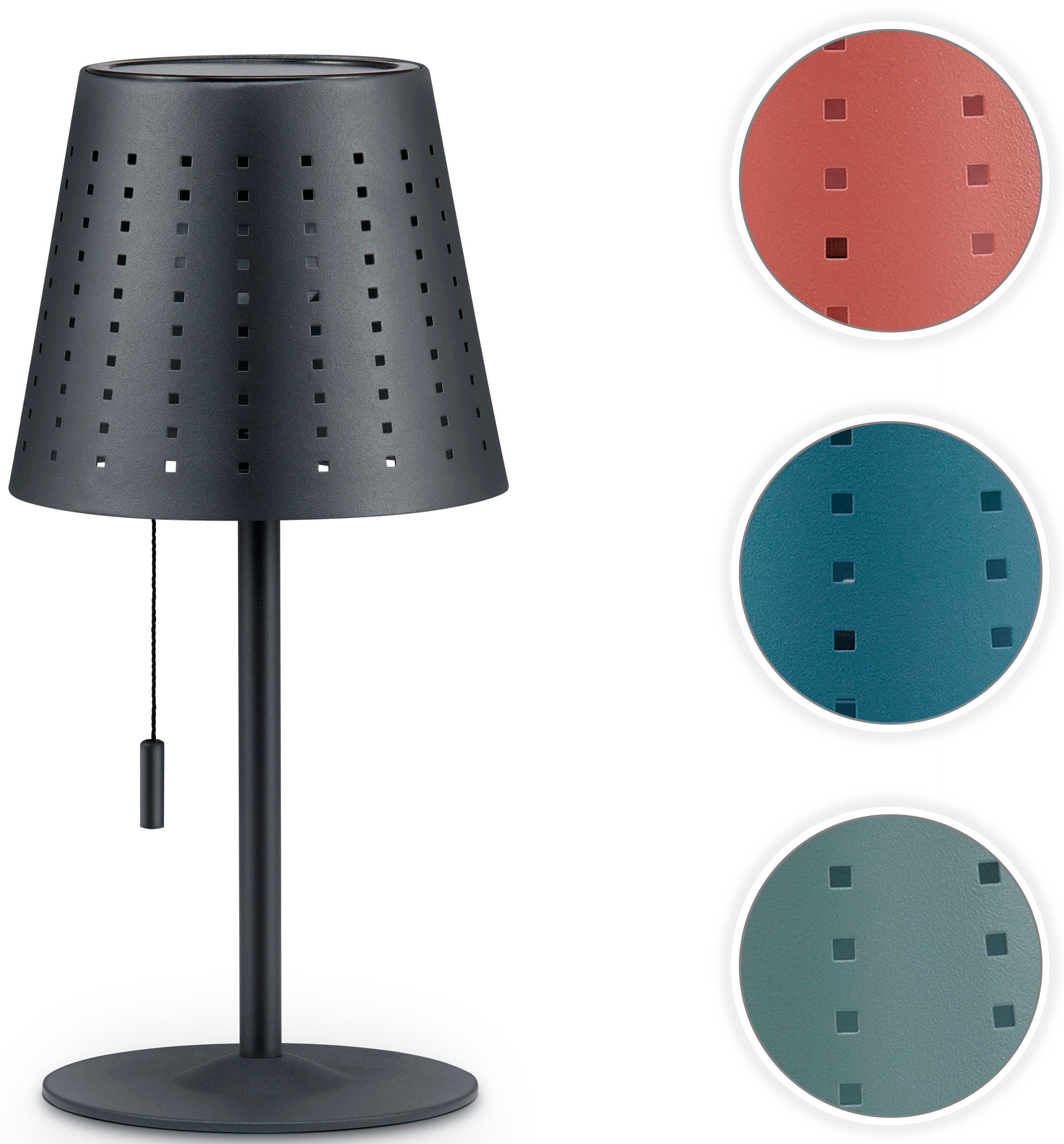 Paco Home Tischleuchte »LARA«, Outdoor LED Akku Metall Aufladbar Zugschalte günstig online kaufen