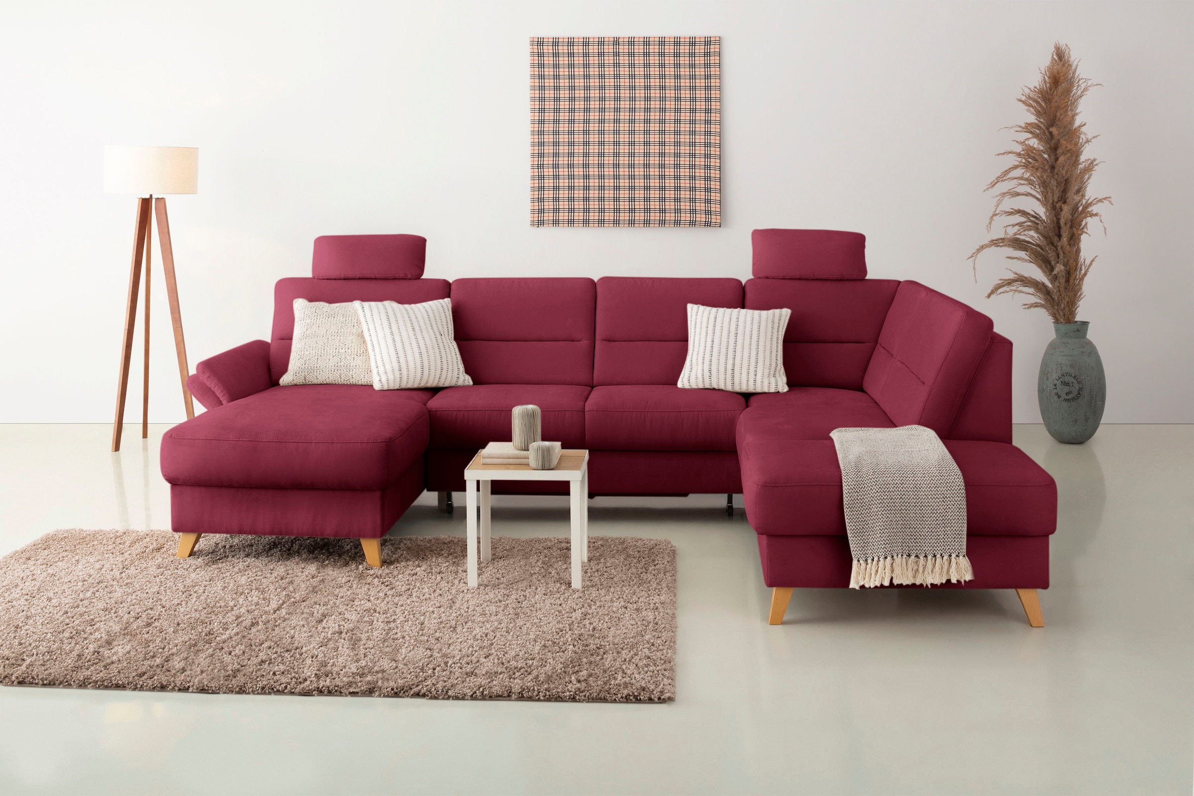 Home affaire Wohnlandschaft »Westerland U-Form« Federkern, wahlweise Bettfu günstig online kaufen