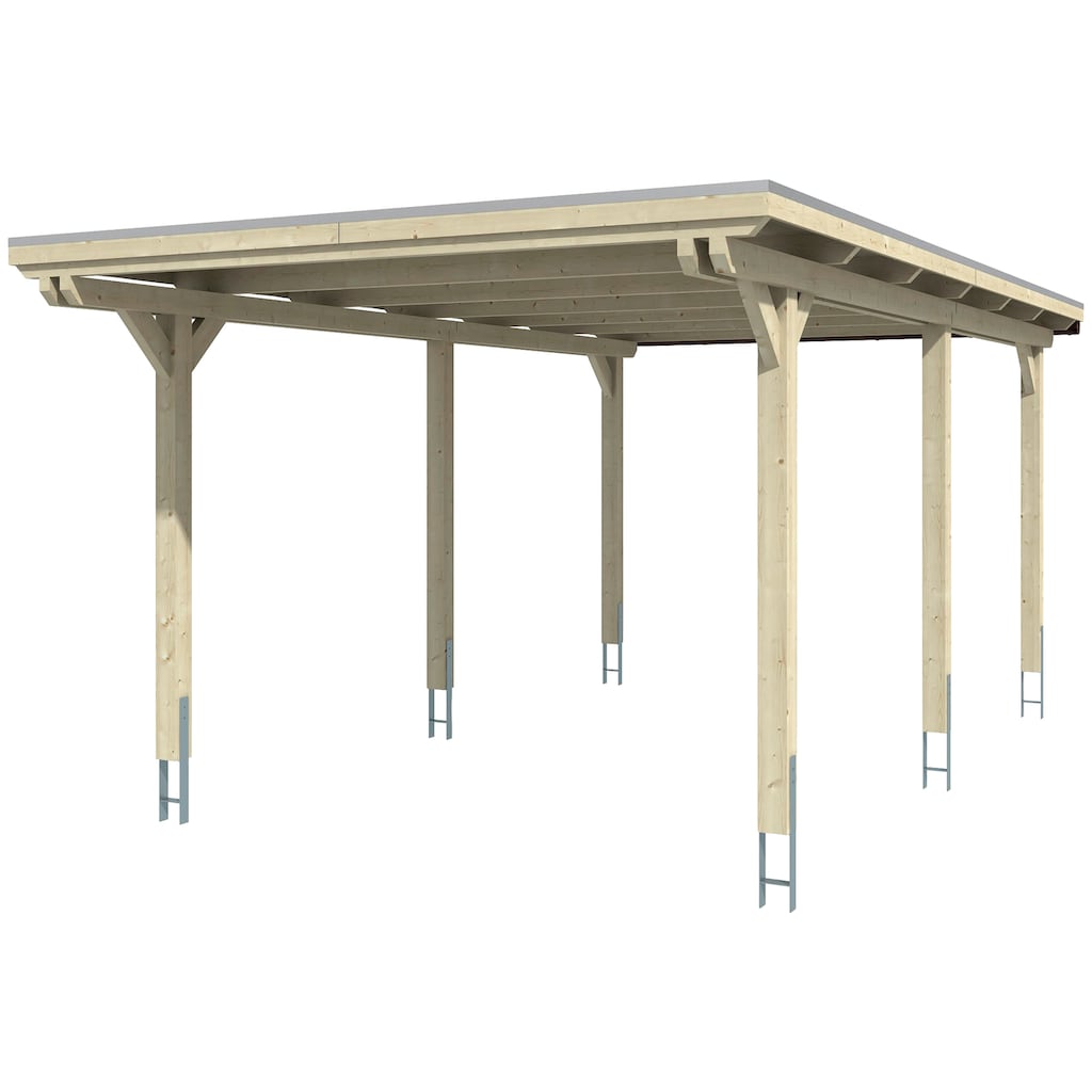 Skanholz Einzelcarport »Emsland«, Leimholz-Nordisches Fichtenholz, 291 cm, hellbraun