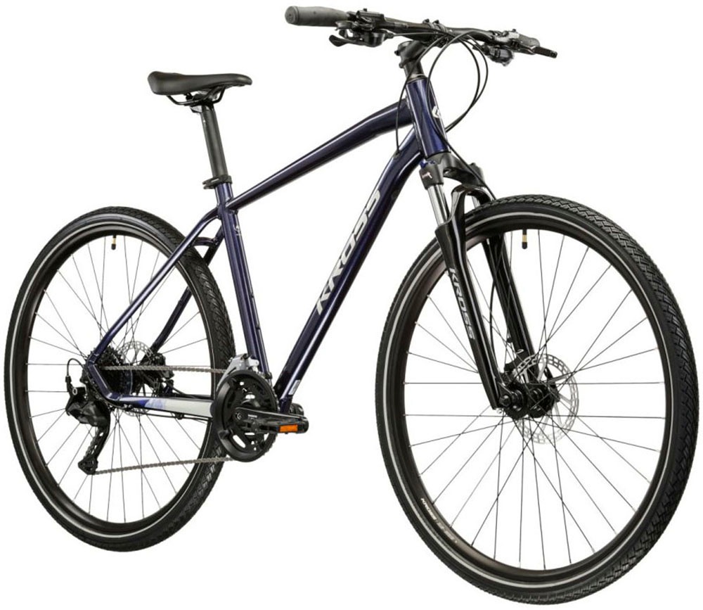 Kross Crossrad »Crossrad Herren 28" Evado 5.0 blau 18 Gänge« 18 Gang Shimano CUES U3020 Schaltwerk Kettenschaltung