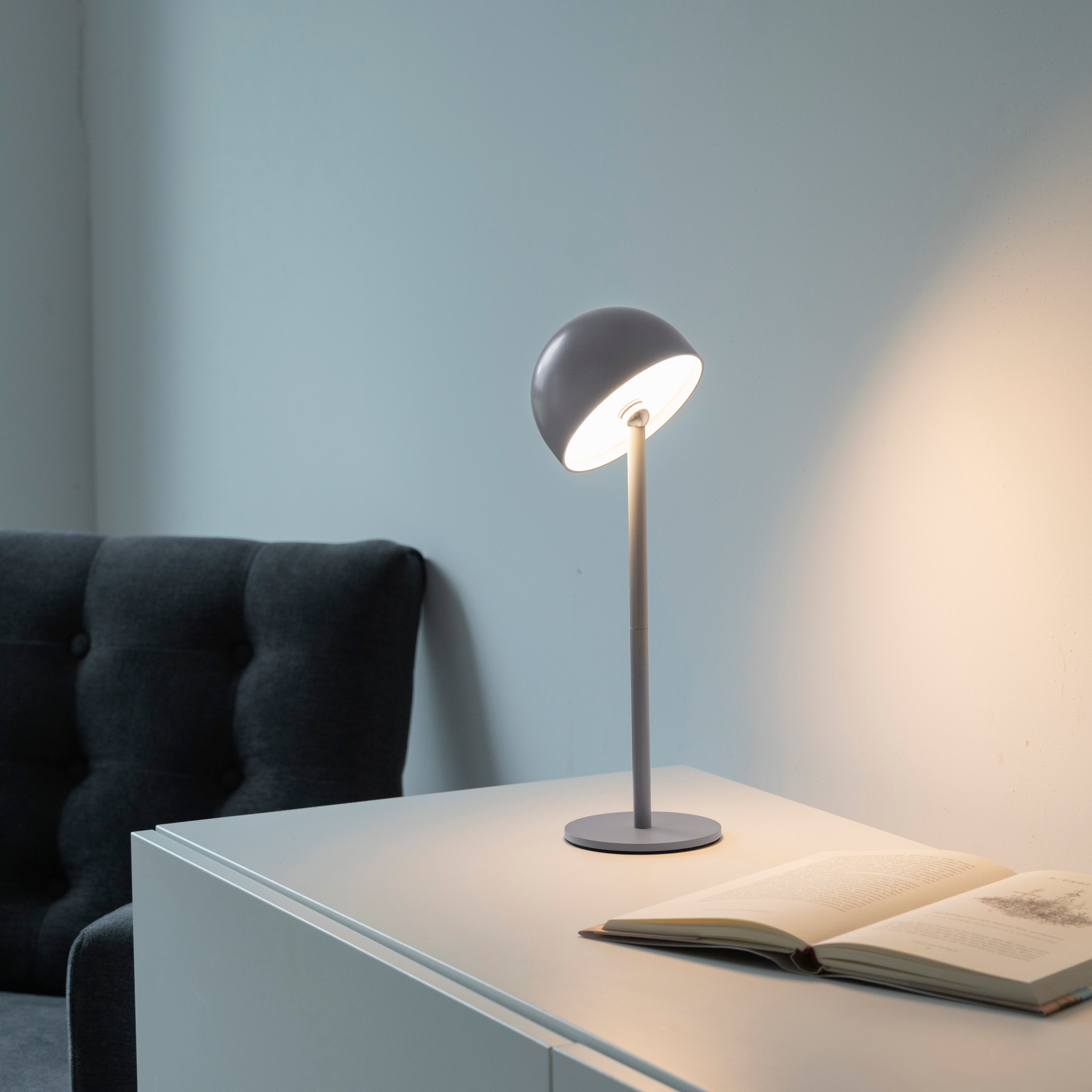 my home Tischleuchte »Akku Tischleuchte Hesper Indoor Outdoor, magnetischer Flaschenaufsatz«, 1 flammig, Leuchtmittel LED-Board | LED fest integriert, Pilzlampe Flaschenaufsatz, Regulierung der Lichtstärke, Pilz, Lampe