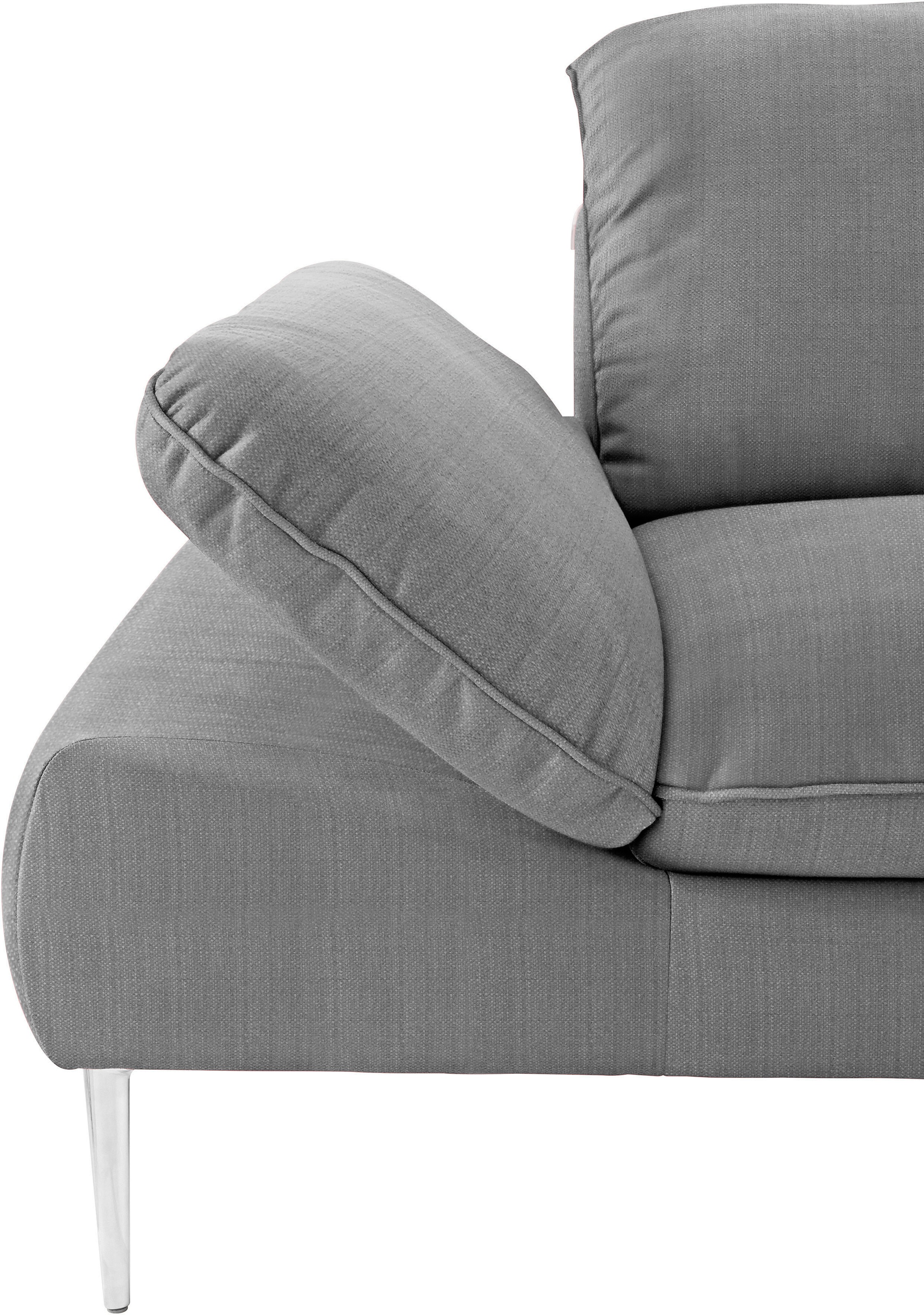W.SCHILLIG Ecksofa »enjoy&MORE, Designsofa, bequem, zeitlos und elegant, L-Form«, mit Sitztiefenverstellung, Füße Chrom glänzend, Breite 340 cm