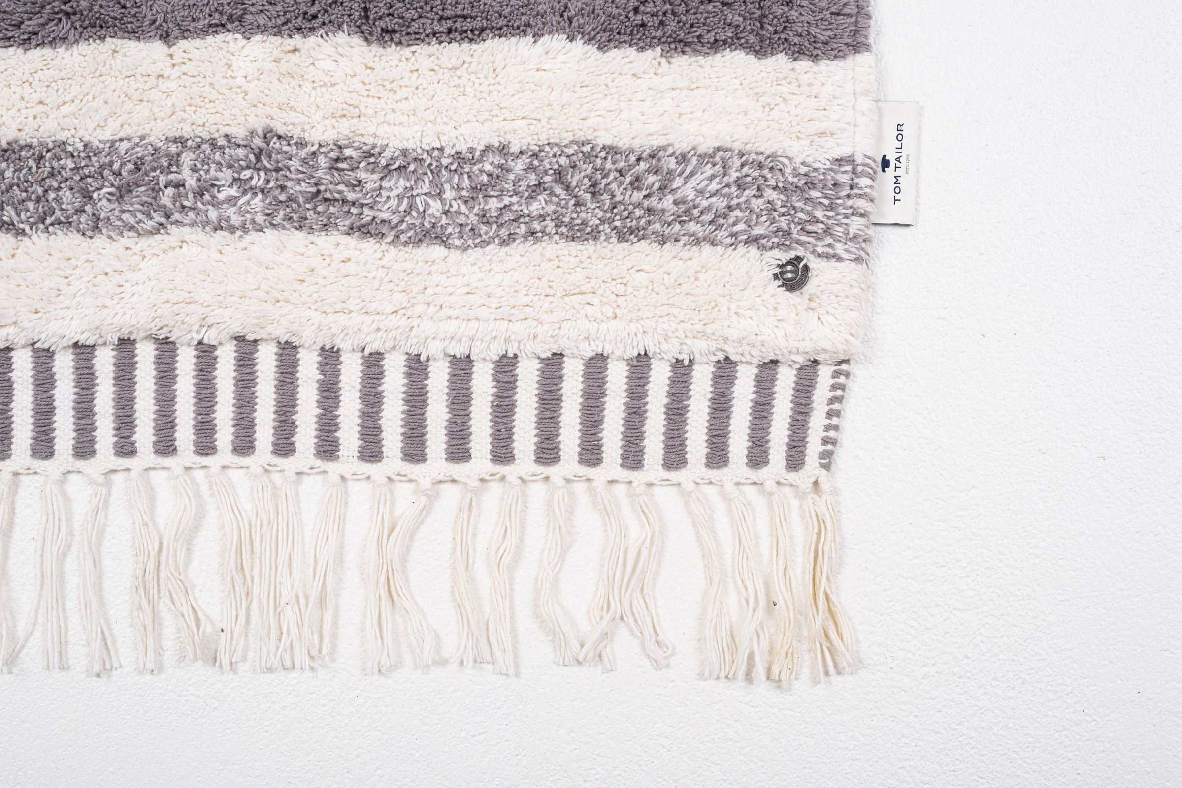 TOM TAILOR HOME Badematte »Ethno Bath«, fußbodenheizungsgeeignet, Badteppich, Berber Look, mit Fransen, reine Baumwolle