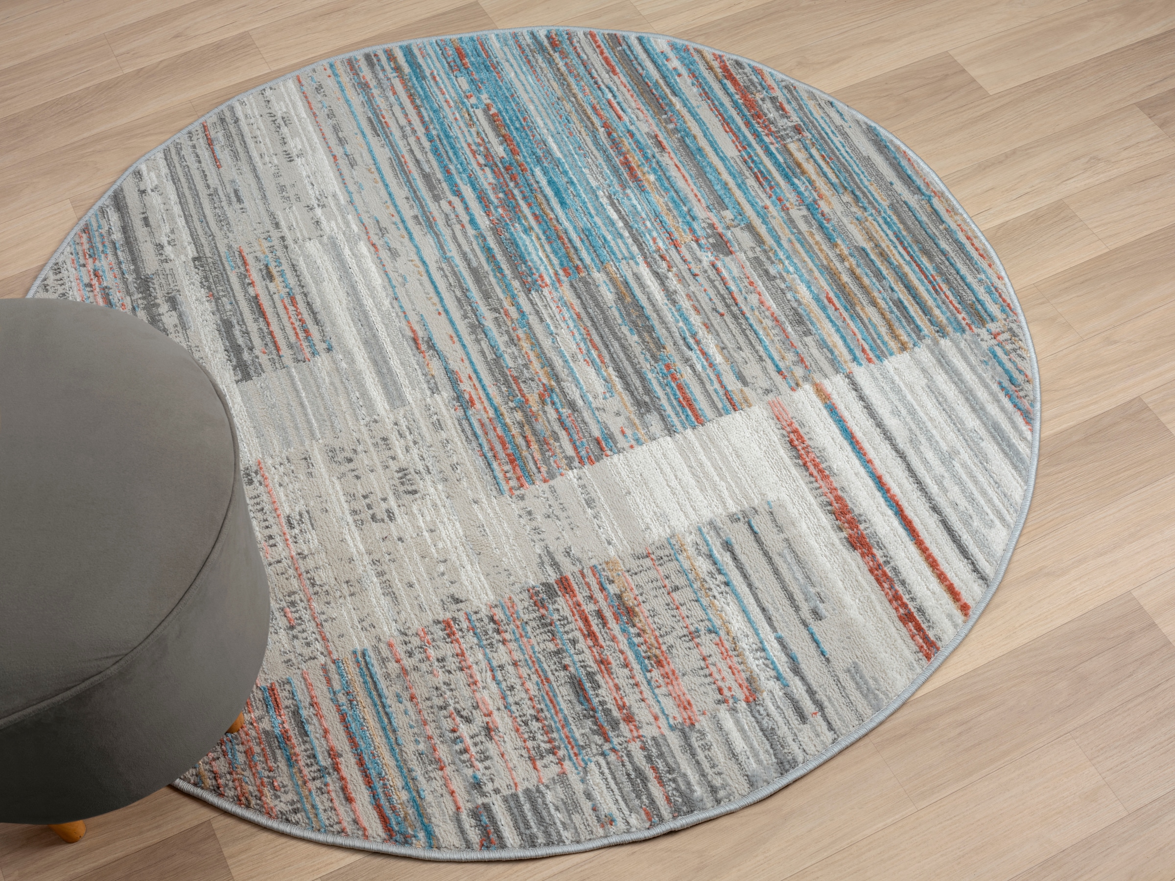 my home Teppich »Ziven«, rund, 8 mm Höhe, Kurzflor, modernes Design, pflegeleicht, Wohnzimmer