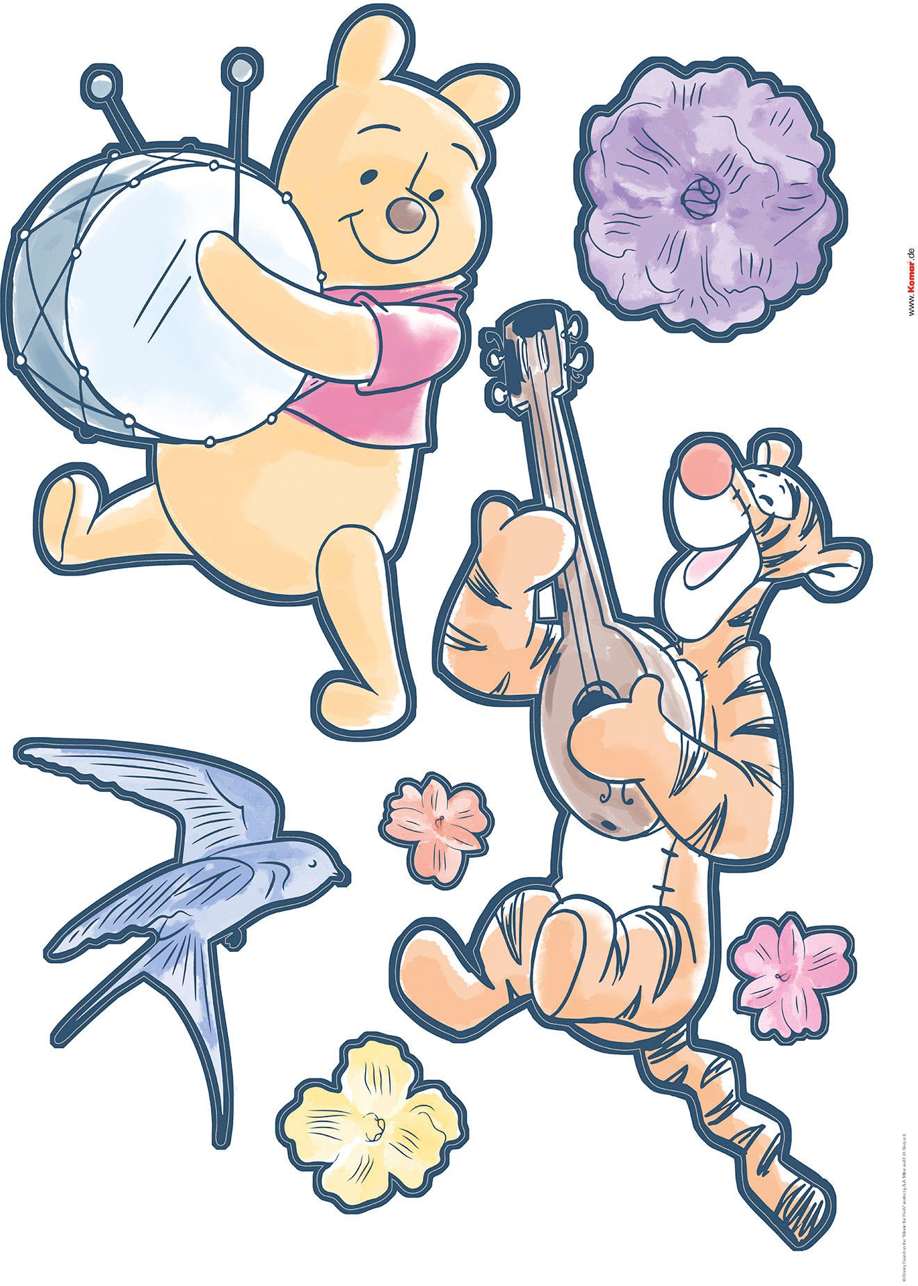 Komar Wandtattoo »Winnie the Pooh Rock-a-bye - Größe 50 x 70 cm«, (14 St.), selbstklebend, Wandsticker, Kinderzimmer