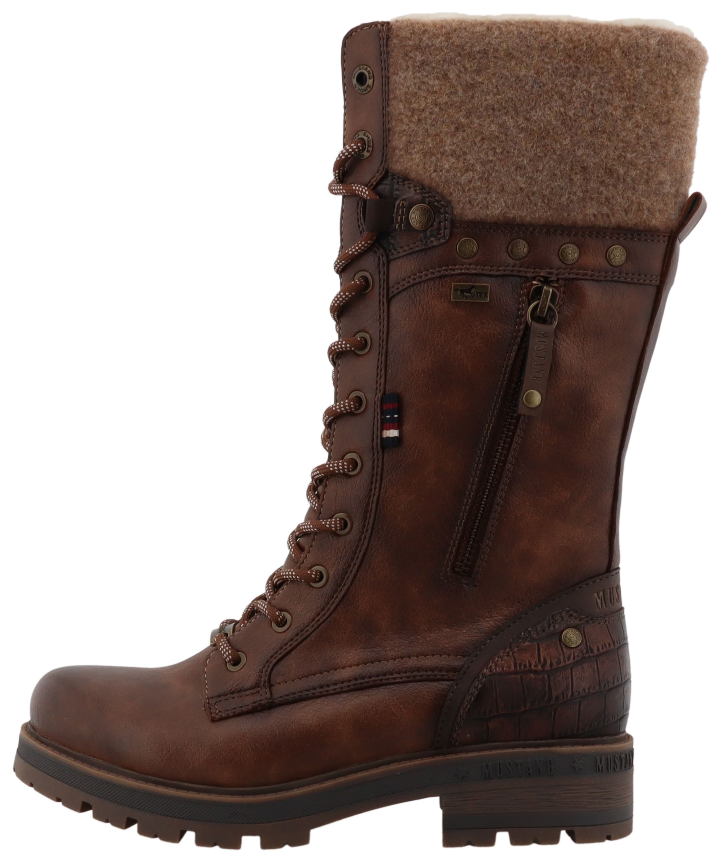 Mustang Shoes Winterstiefel »Darleen«, Schnürstiefel mit Reißverschluss