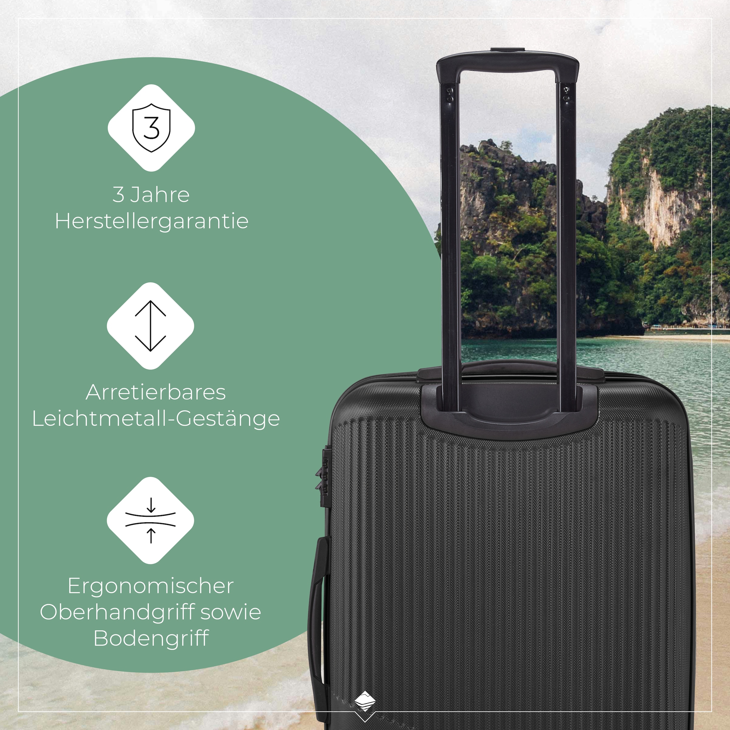 travelite Hartschalen-Trolley »BALI, in verschiedenen Größen und Farben«, 4 Rollen, Hartschallenkoffer Reisegepäck Reisekoffer TSA Schloss