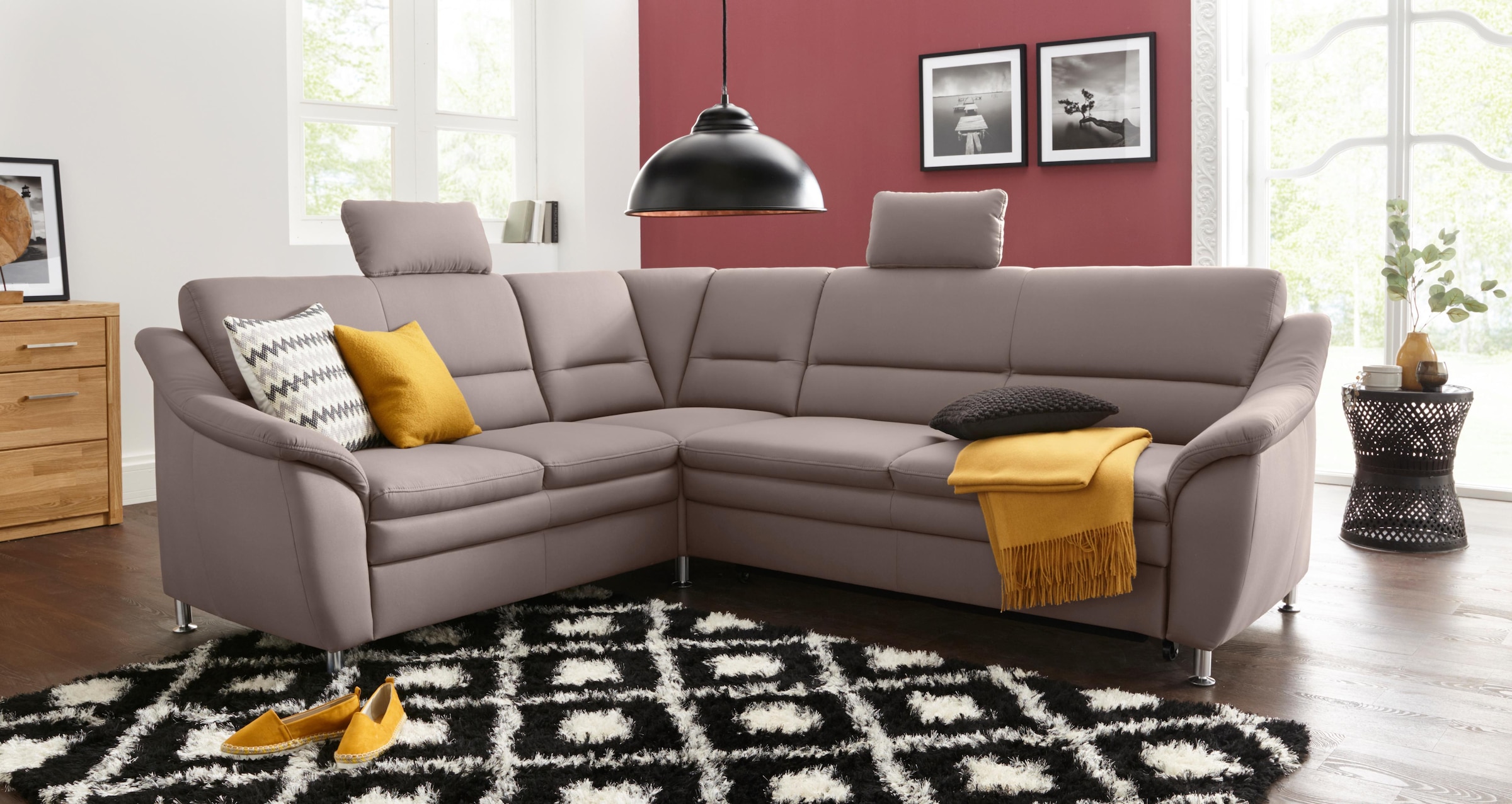 sit&more Ecksofa »Cardoso L-Form«, mit Federkern, wahlweise mit Bettfunktio günstig online kaufen