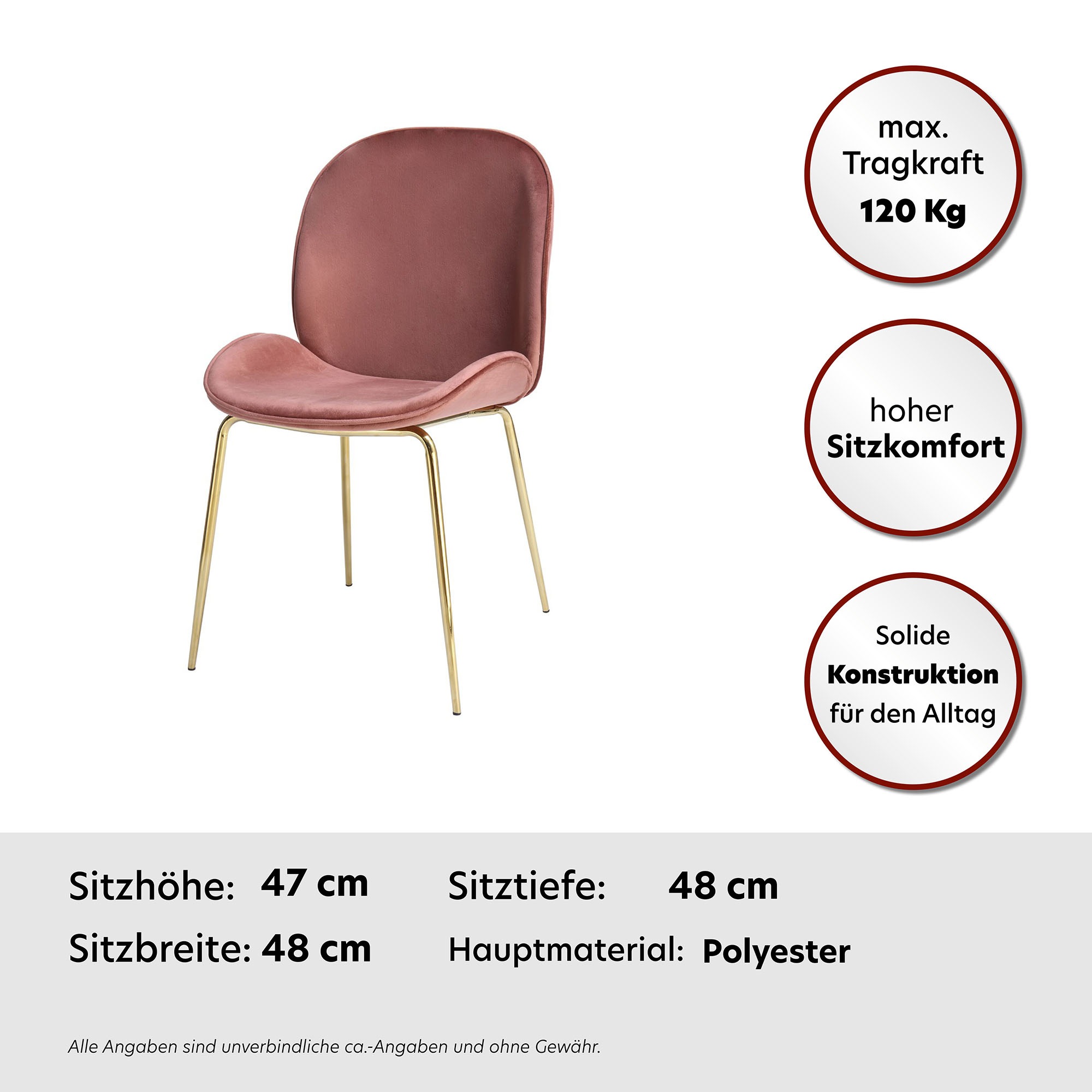 Kayoom Stuhl »Charlize 110 2er-Set, TOPSELLER! Esszimmerstühle,moderne Optik«, (Set), 2 St., Samtstoff, samtweicher Bezug, bequem, zeitlos, moderne Optik