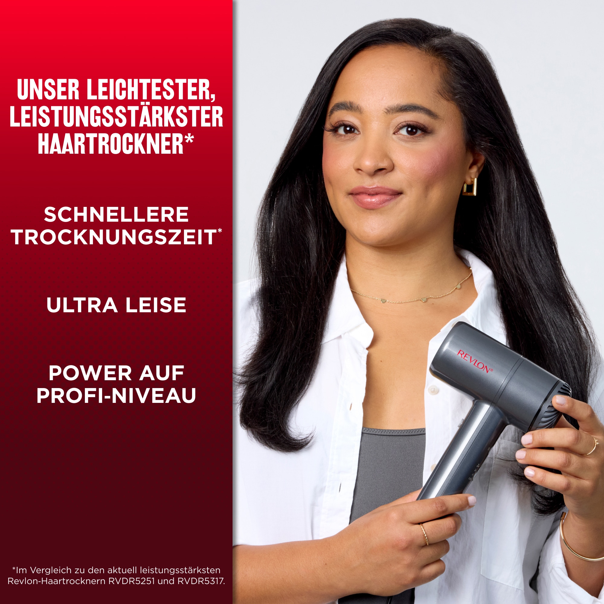 Revlon Haartrockner »One‑Step™ POWERMOVE - Technologie der nächsten Generation, RVDR5378E« 1.600 W 4 Aufsätze ultraleise & leicht bei doppelter Leistung; bürstenloser BLDC-Motor