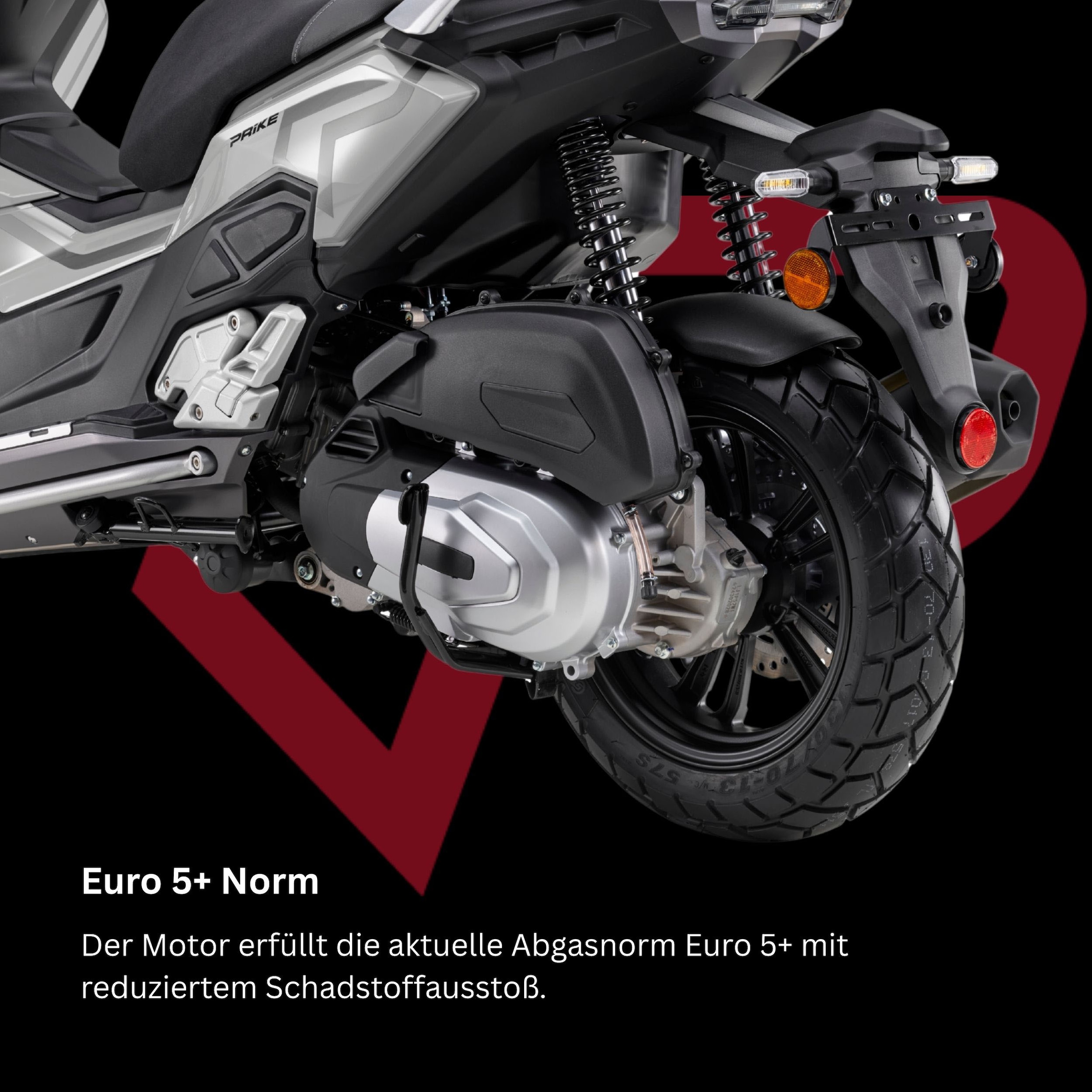 PRIKE Motorroller »PRIKE XDV 125, E5+, Adventure, ADV Roller«, 125 cm³, 95 km/h, Euro 5+, 11,4 PS, ABS, Windschutz, Heizgriffe, USB, EFI, digitales Display