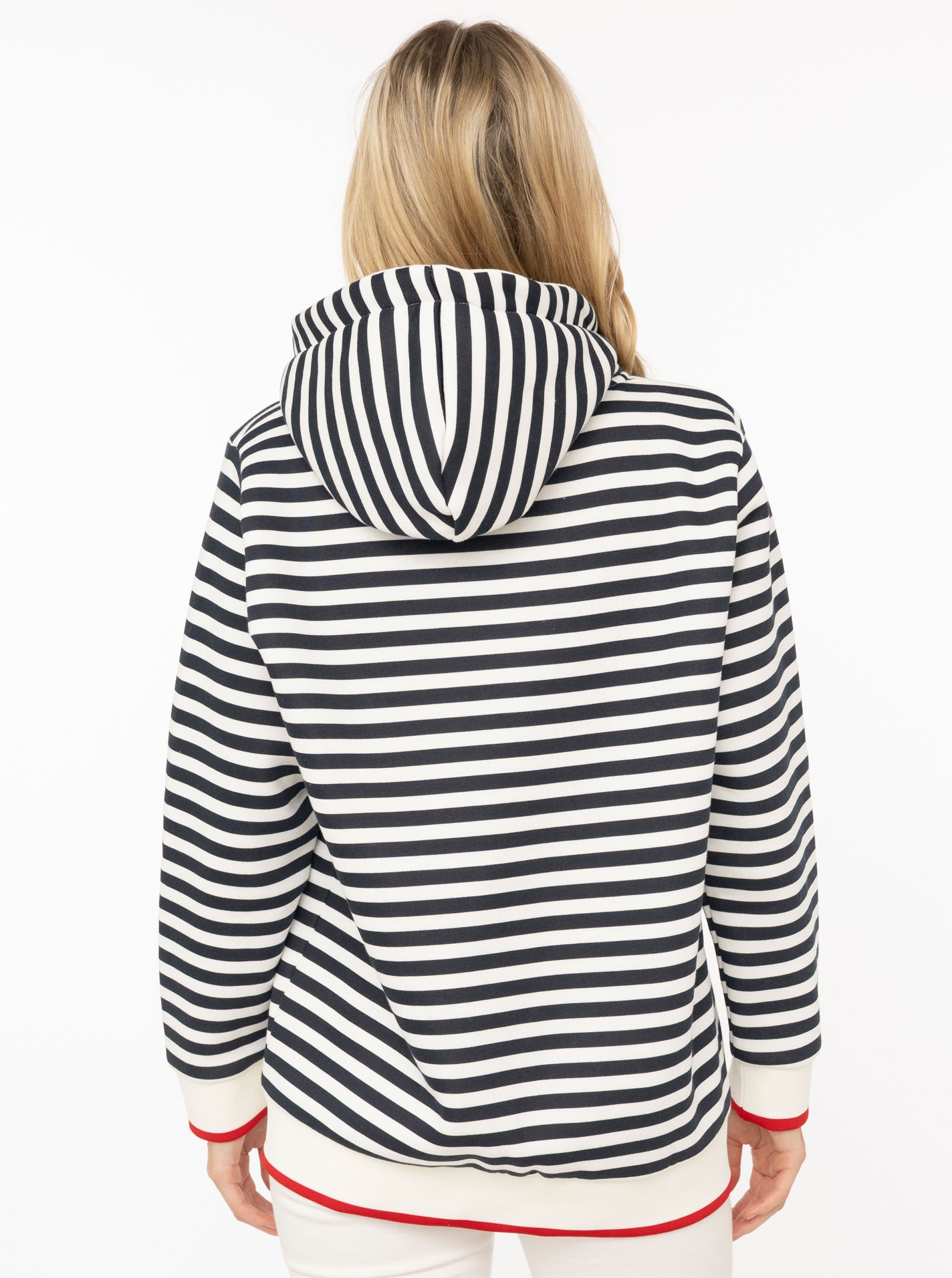 Zwillingsherz Kapuzensweatjacke »"Maritim"« gestreift, Kapuze mit Kordel und Herzen, Taschen, Zipper