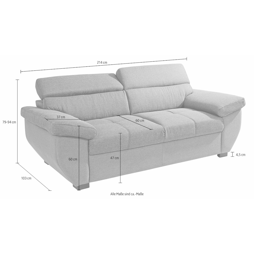 COTTA Polstergarnitur, (Set), Set: bestehend aus 2,5-Sitzer Sofa und Hocker, 2,5-Sitzer Inklusive Rückenverstellung