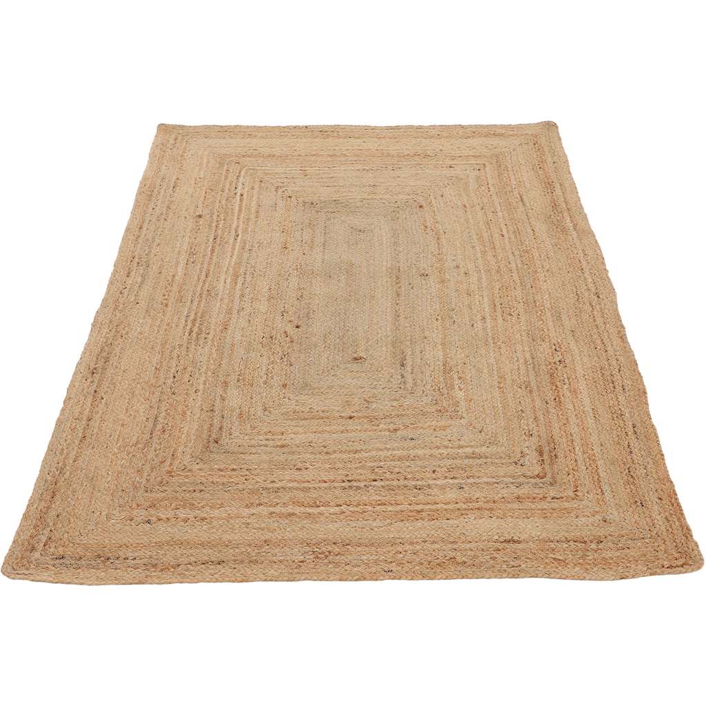 carpetfine Teppich »Nele«, rechteckig, 6 mm Höhe, geflochtener Wendeteppich aus 100% Jute, in vielen Größen und Formen, quadratisch, rund, oval, Wohnzimmer, Schlafzimmer