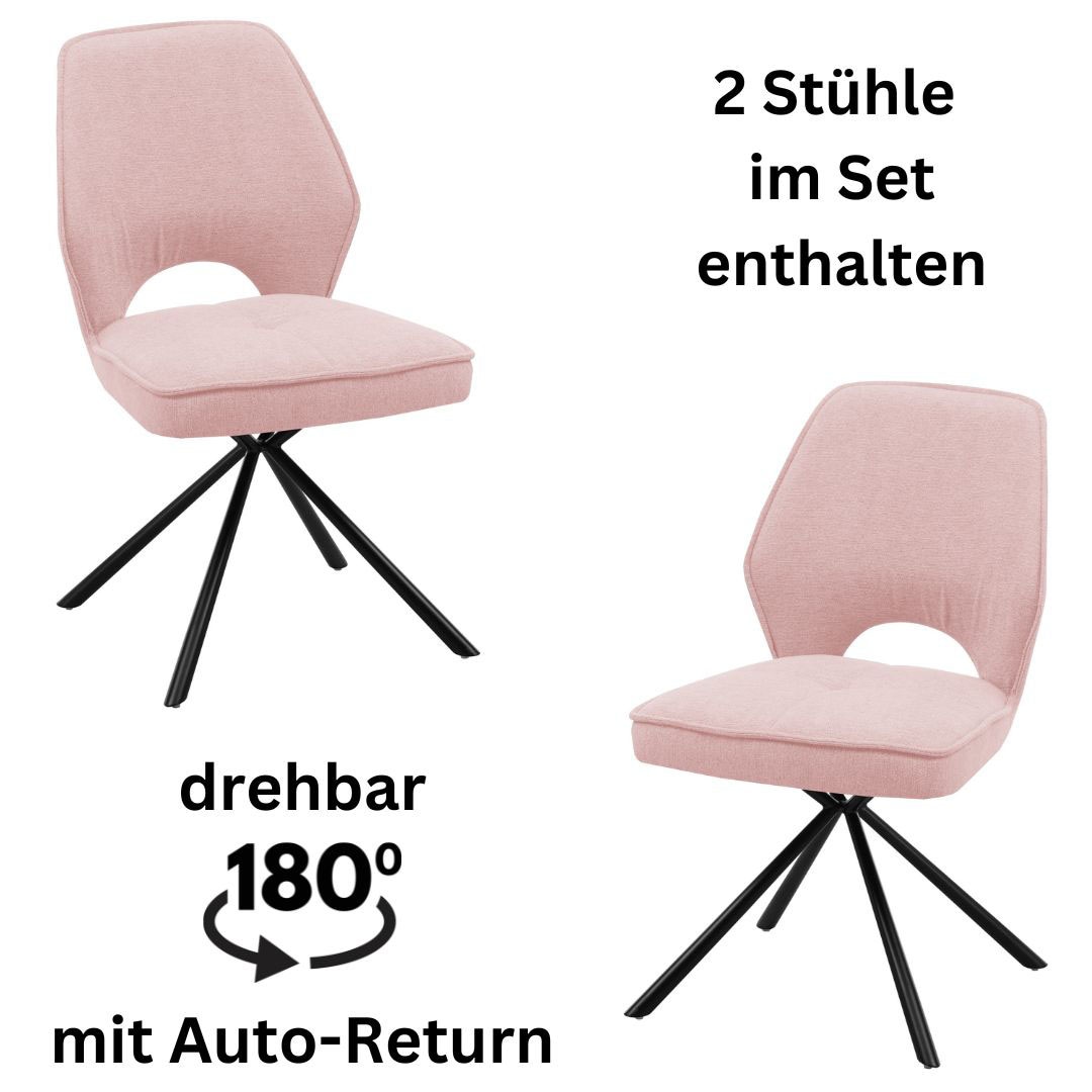 Stolkom Polsterstuhl »Nele«, (Set), 2 St., Stoffbezug, 180 grad drehbar mit günstig online kaufen