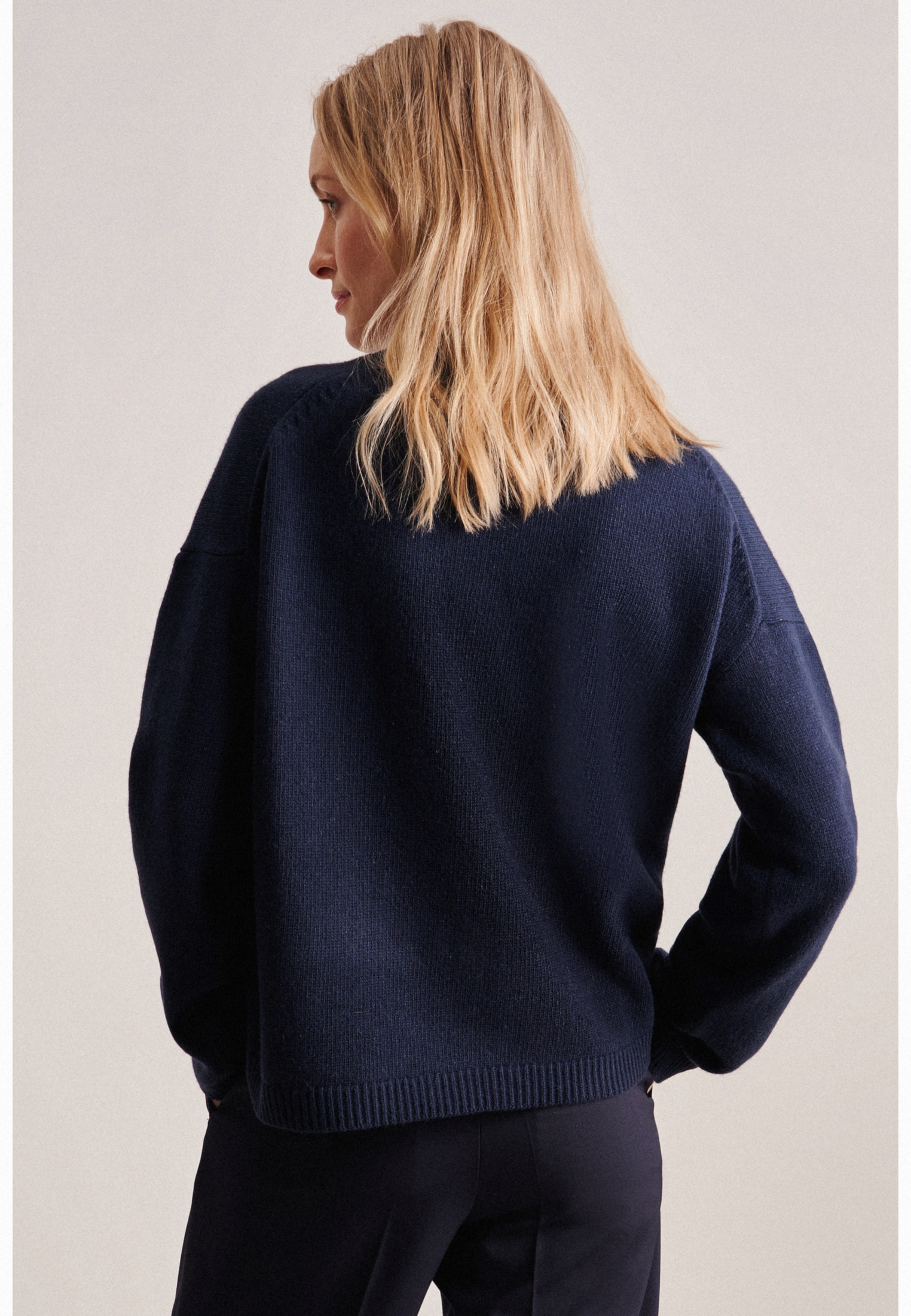 seidensticker Strickpullover »Schwarze Rose«, Langarm Rundhals Uni