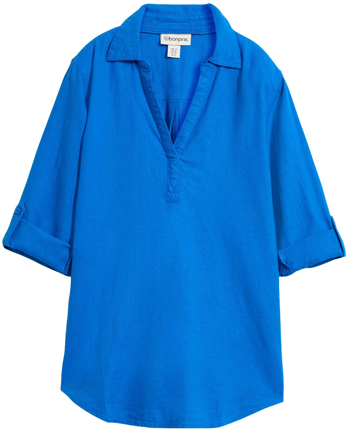 bonprix Langarmbluse »3/4-Arm Bluse mit Leinen« figurumspielende Passform, für vielseitige Alltagslooks