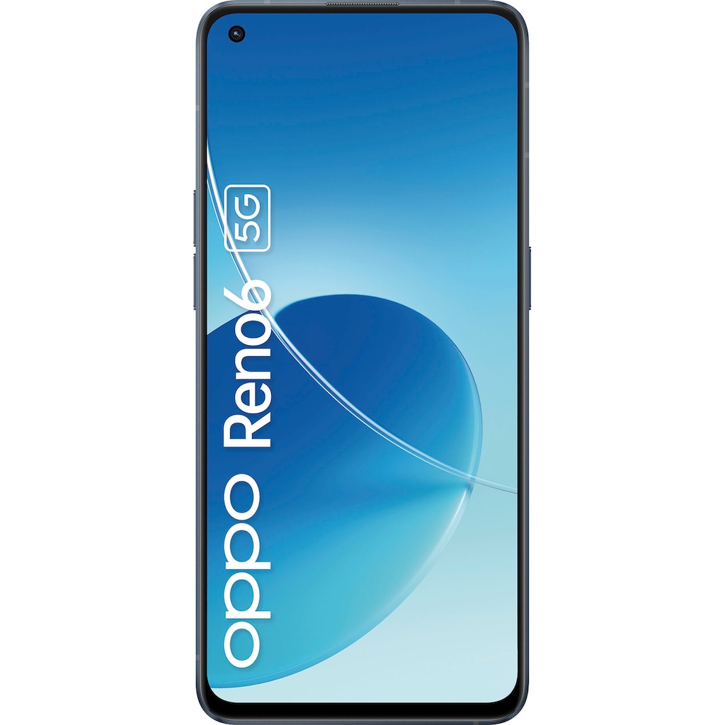 Oppo Smartphone »Reno6 5G«, (16,3 cm/6,43 Zoll, 128 GB Speicherplatz, 64 MP Kamera), Ladegerät, Headset und Schutzcase