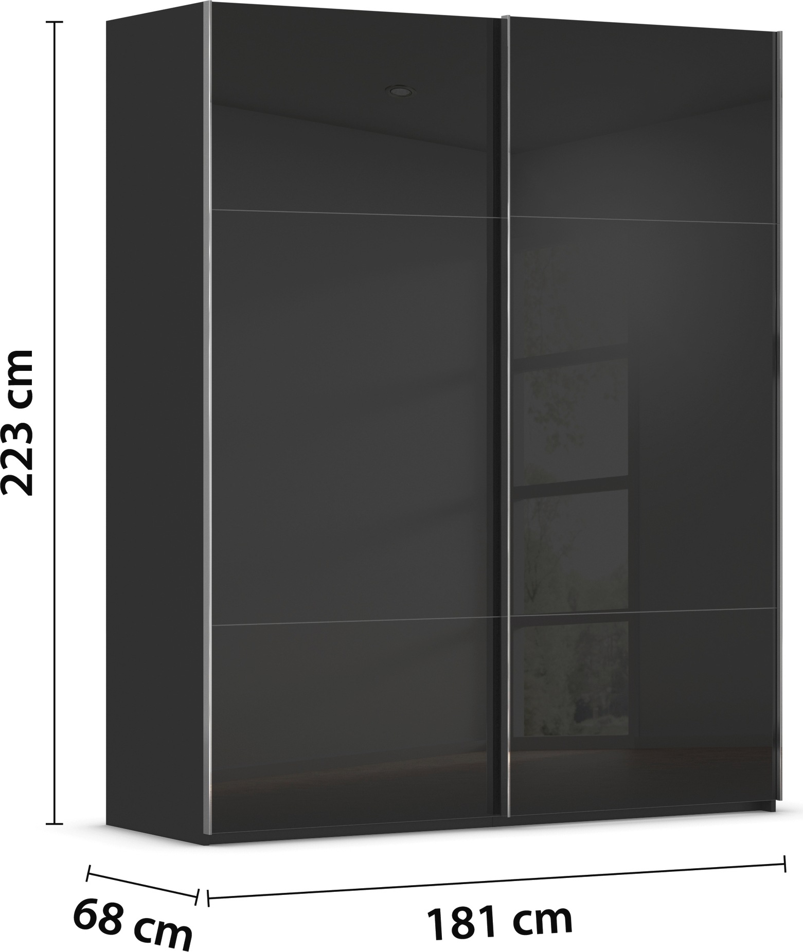 rauch Schwebetürenschrank »Kleiderschrank Schrank Garderobe Schlafzimmerschrank CONTIDO«, (in 3 verschiedenen Ausstattungen BASIC/CLASSIC/PREMIUM), aus hochwertigem Material in 6 Breiten 2 Griff-Farben MADE IN GERMANY