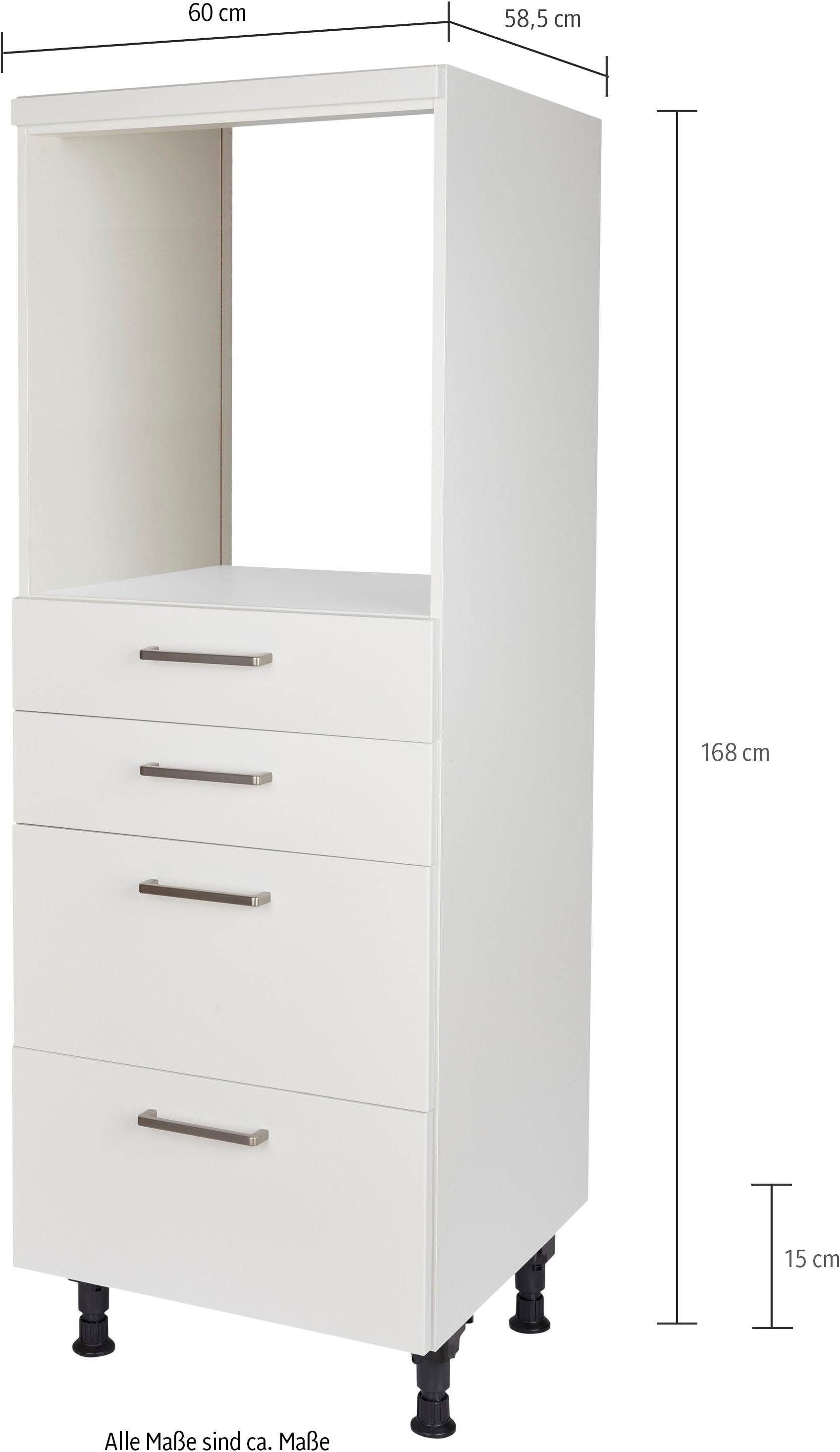 nobilia® Herdumbauschrank »"Touch", mit Schubkästen und Auszügen,«, vormontiert, Breite/Höhe: 60/167,8 cm