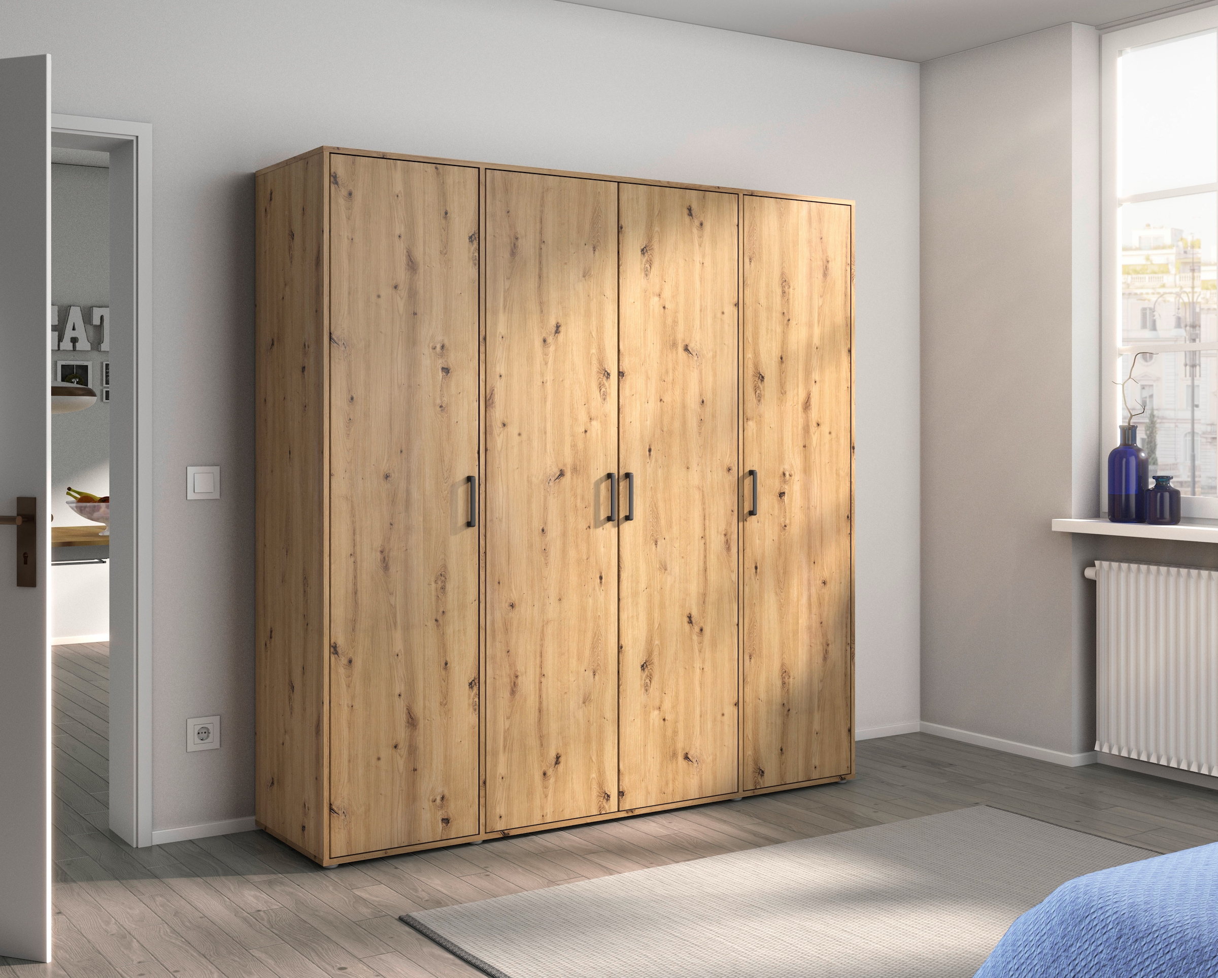 rauch Kleiderschrank »VOYAGER Otto´s Choice Garderobe Wäscheschrank TOPSELLER Schlafzimmer«, (in 3 verschiedenen Ausstattungen BASIC/CLASSIC/PREMIUM), Schrank mit modernen Griffen in viel Stauraum MADE IN GERMANY