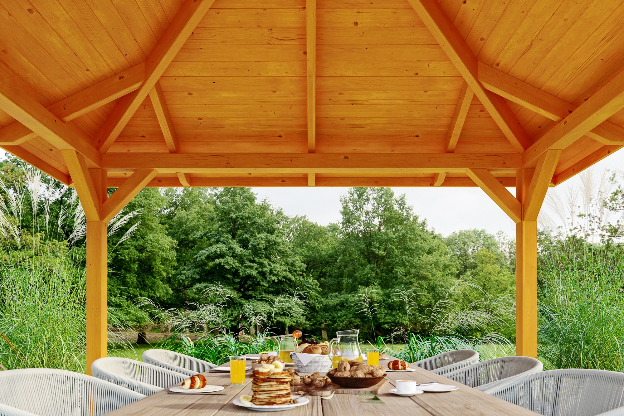 Skanholz Holzpavillon »Cannes 2«, Leimholz, 359 x 359 cm