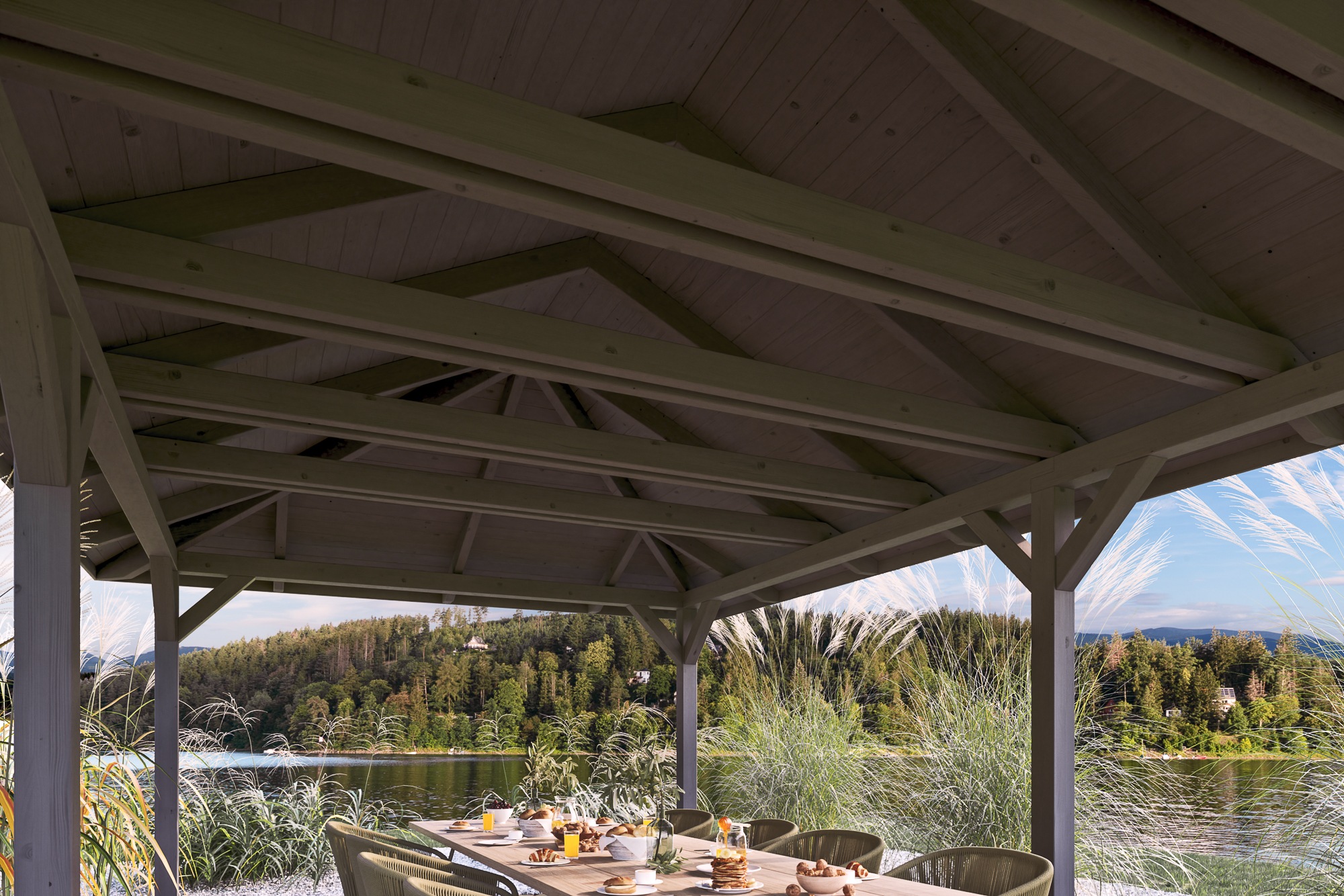 Skanholz Holzpavillon »Orleans 3«, Leimholz, 424 x 836 cm