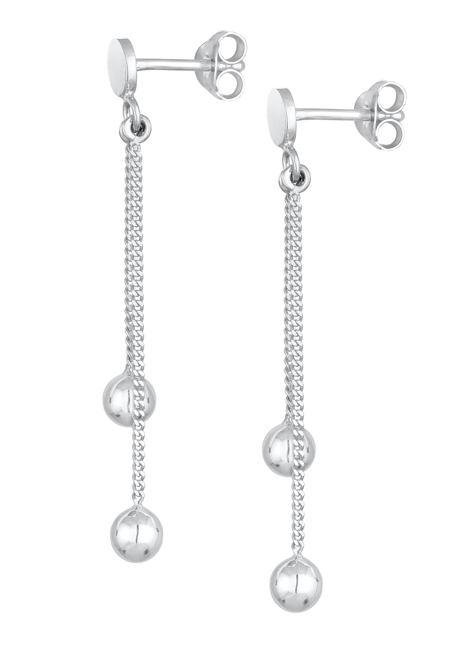 Elli Paar Ohrhänger »Stecker Plättchen Kugel Kette Geo Style 925 Silber«