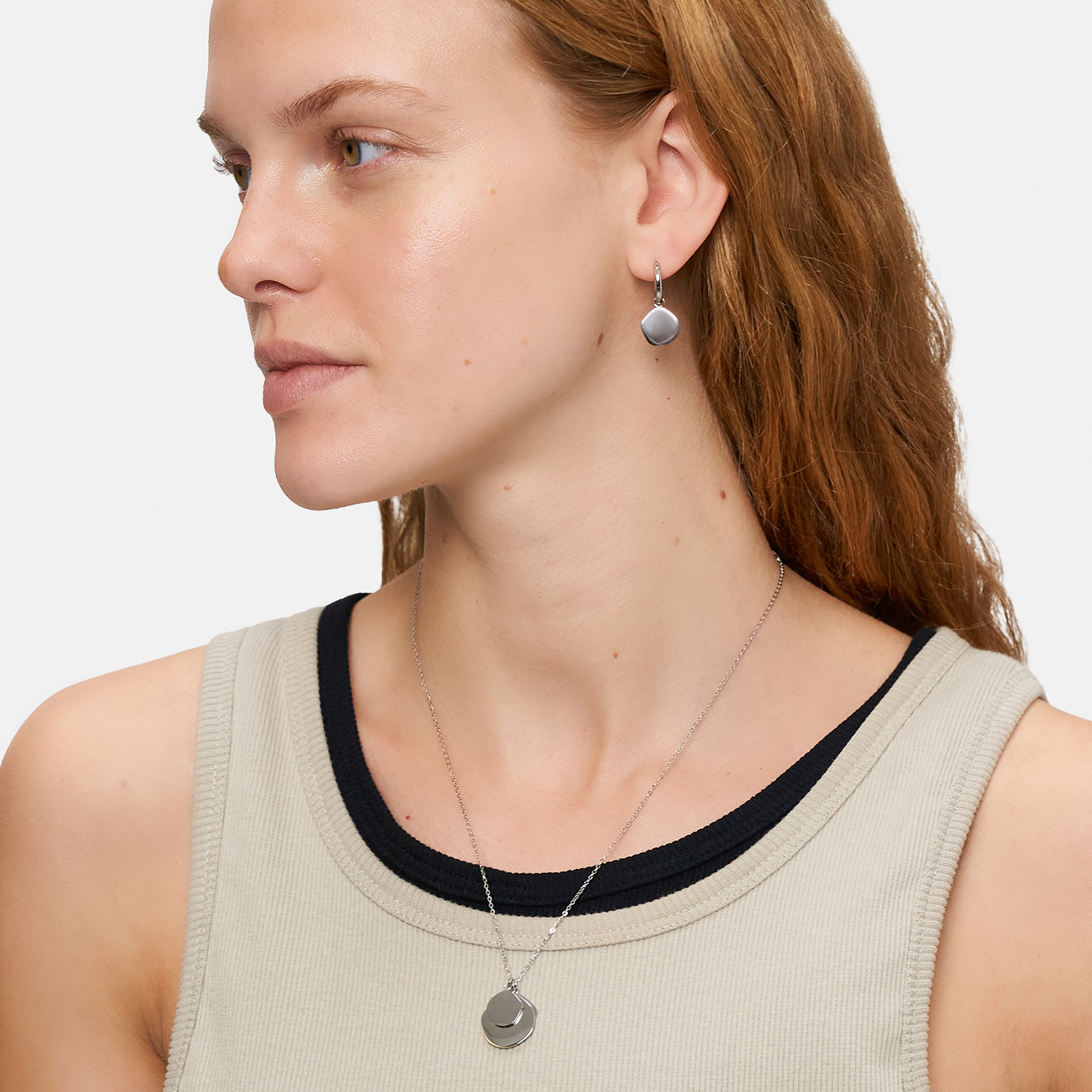 Liebeskind Berlin Paar Creolen »Schmuck Geschenk Edelstahl Ohrringe The Organic Treasure«, Einhänger abnehmbar