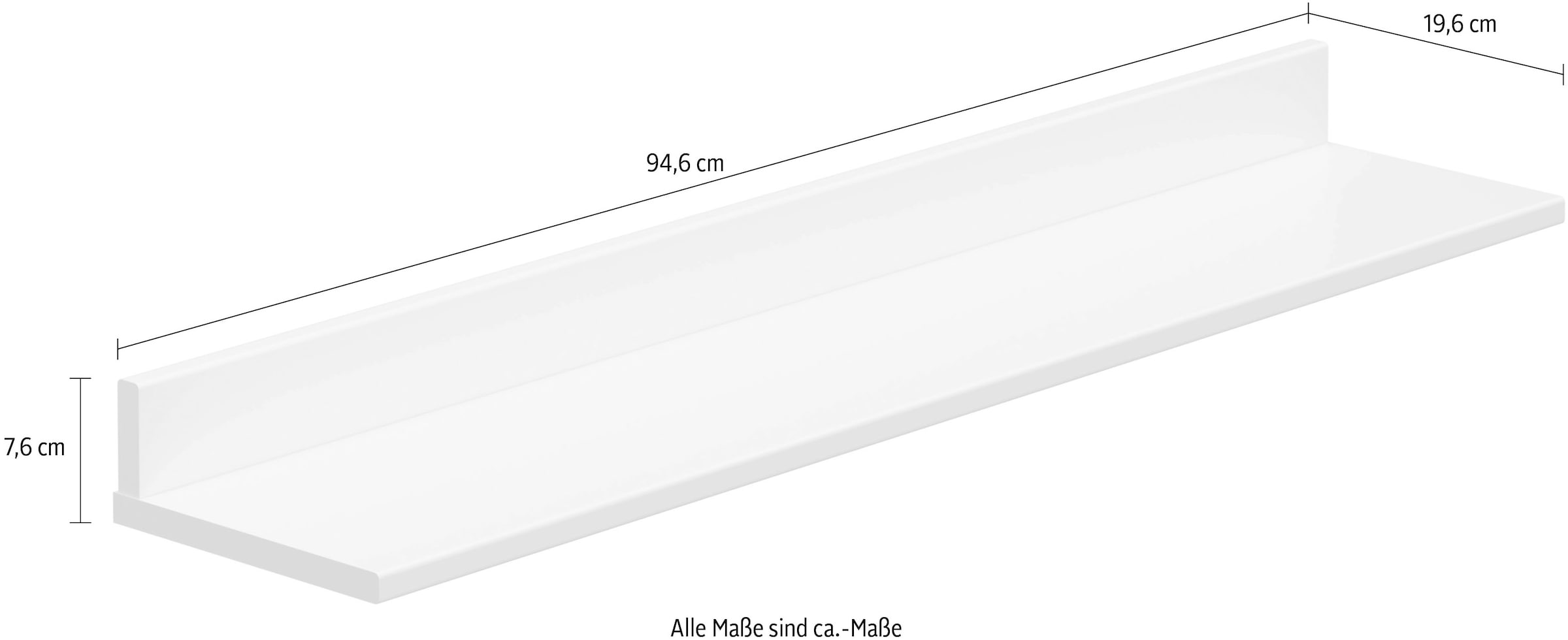 YUNY by PAIDI Wandregal »LOVELY ALIV«, (B/H/T ca. 95x8x20cm, Off-White), yuny by PAIDI