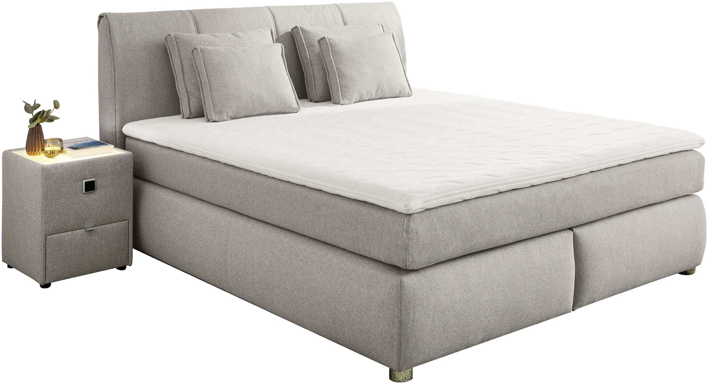 Jockenhöfer Gruppe Boxspringbett »"Carla", OTTOs Choice! Topseller, wahlweise mit oder ohne Bettkasten«, inkl. 4 Kissen, erhältlich in den Breiten 160 & 180cm
