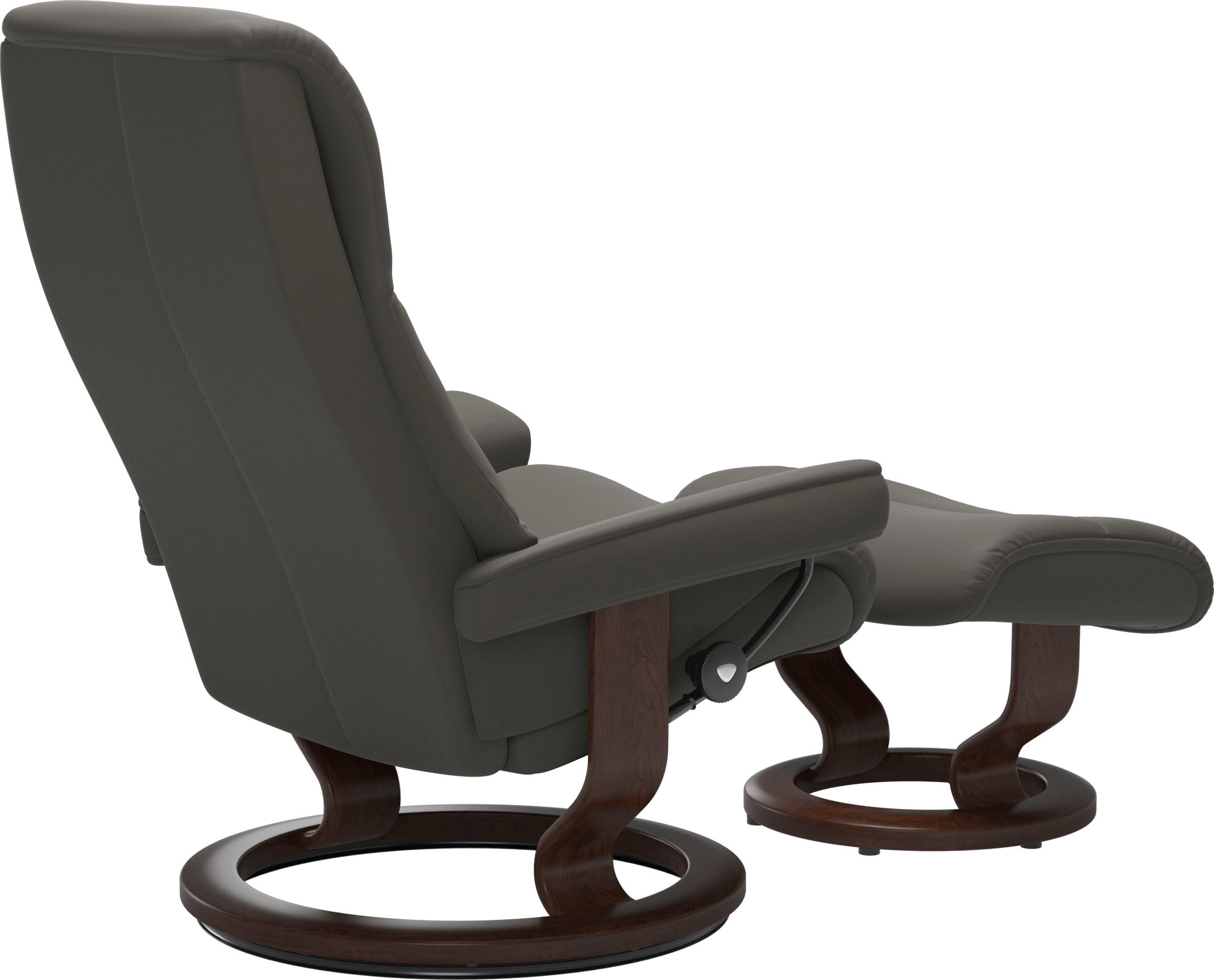 Stressless® Relaxsessel »View«, (Set, Relaxsessel mit Hocker), mit Classic Base, Größe M,Gestell Braun