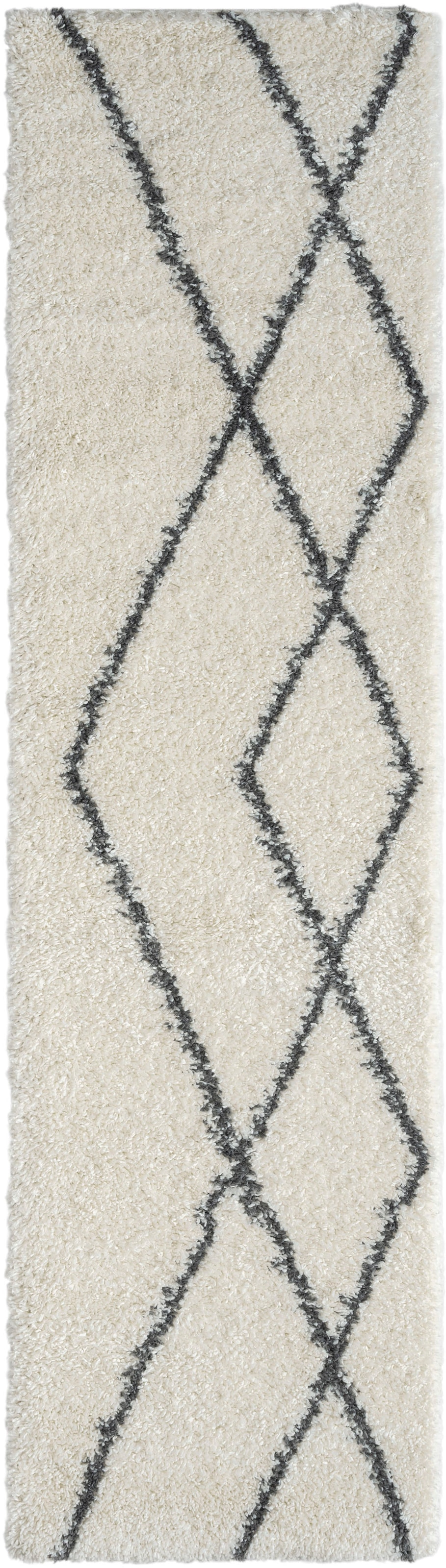 Myflair Möbel & Accessoires Hochflor-Läufer »My Shaggy Raute«, rechteckig, 37 mm Höhe, Shaggy, Scandi Rauten Design, leicht glänzend, extra flauschig