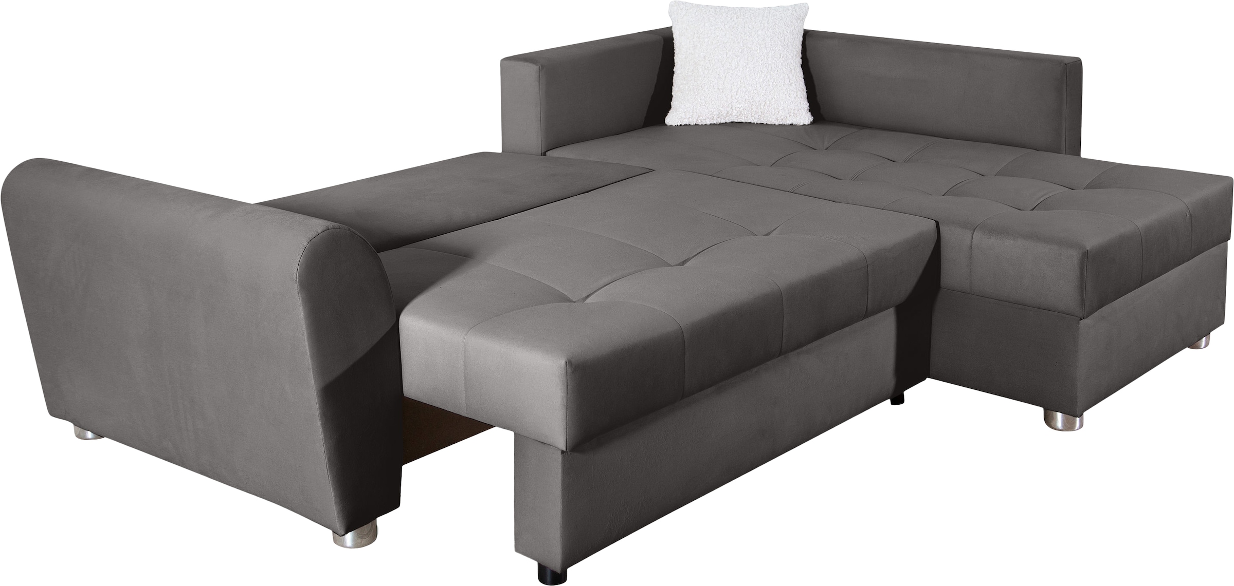COLLECTION AB Ecksofa »JANA«, Ecksofa,Bettfunktion,Bettkasten,Bonnelfederkern,Rückenkissen