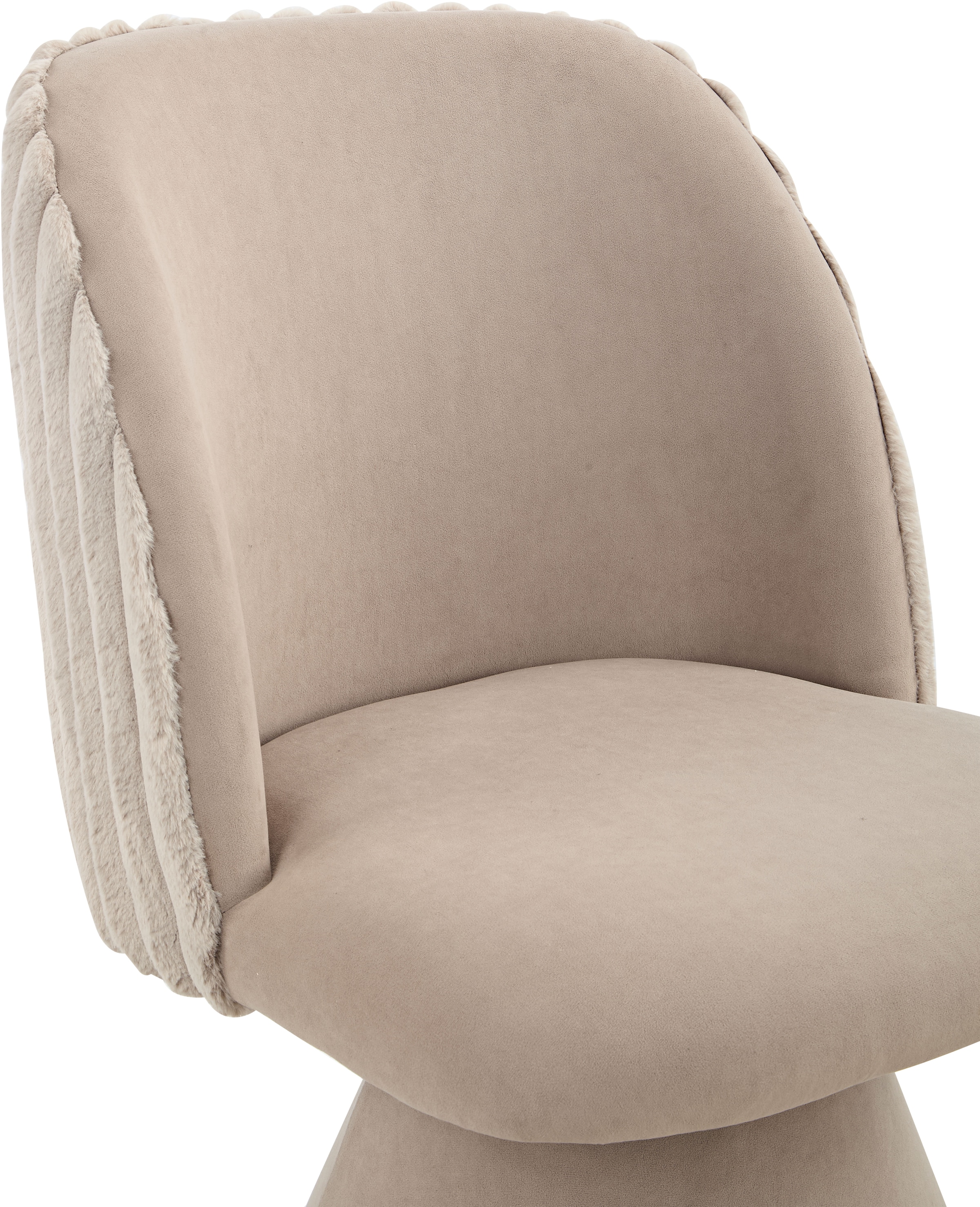 HELA Esszimmerstuhl »BARI I Drehstuhl« (Set) 1 Stk.360° drehbar, Polsterfuß, Materialkombi, Außen Felloptik Innen Velvet