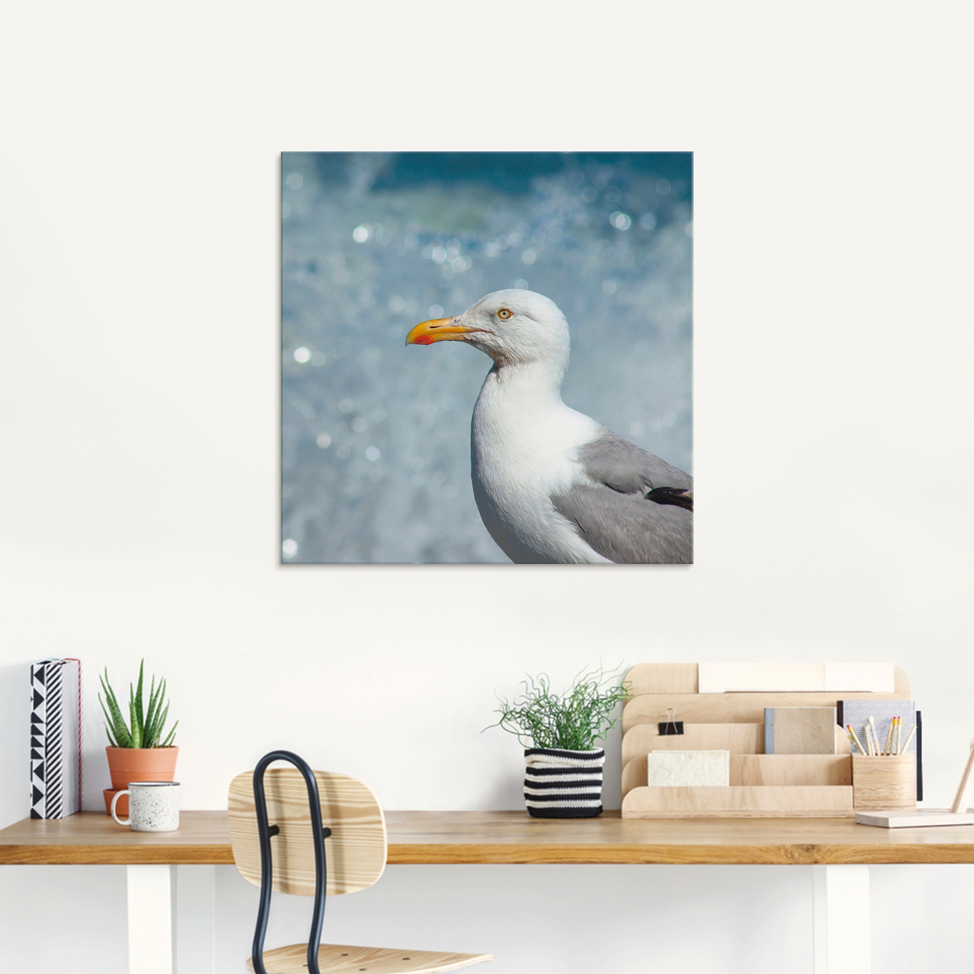 Artland Glasbild »Möwe an der Nordseeküste«, Vögel, (1 St.), in verschiedenen Größen