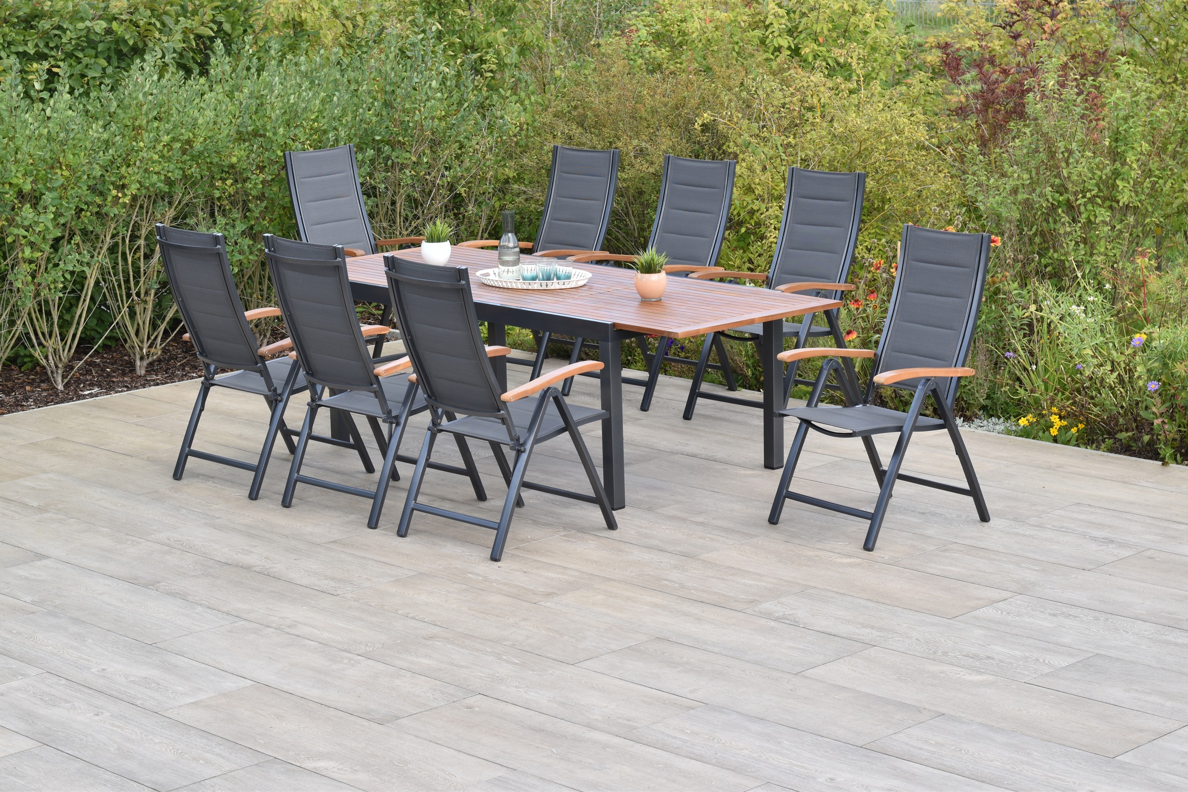MERXX Garten-Essgruppe »»Paxos«« Set, 5-fach verstellbare Rückenlehne, gepo günstig online kaufen