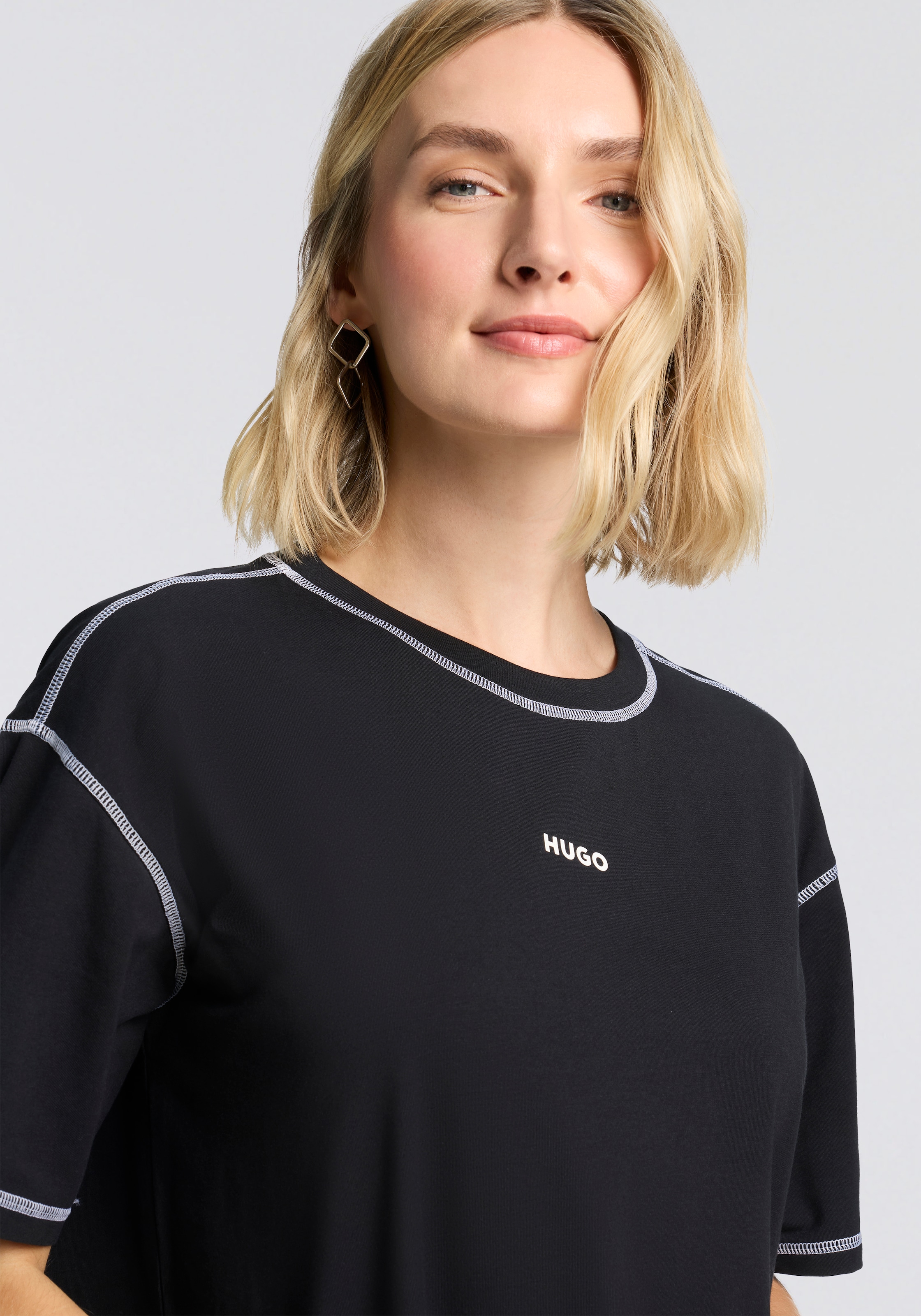 HUGO Underwear Nachthemd »NITE NIGHTY« kontrastfarbene Nähte