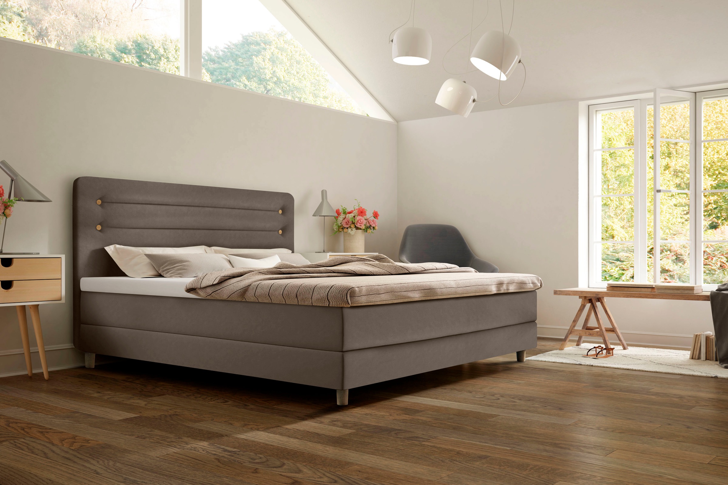 Bild von Schlaraffia Boxspringbett »Fidelio«, inkl. BULTEX® Topper, Holzfuß in Eiche