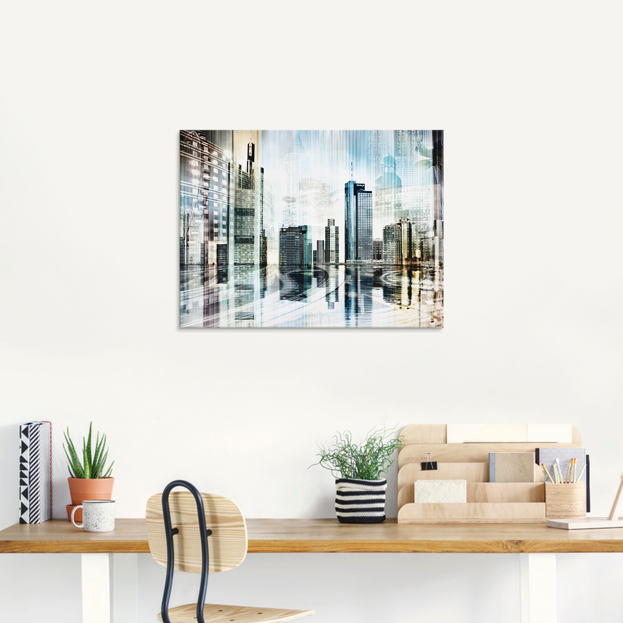 Artland Glasbild »Frankfurt Skyline Abstrakte Collage«, Deutschland, (1 St. günstig online kaufen