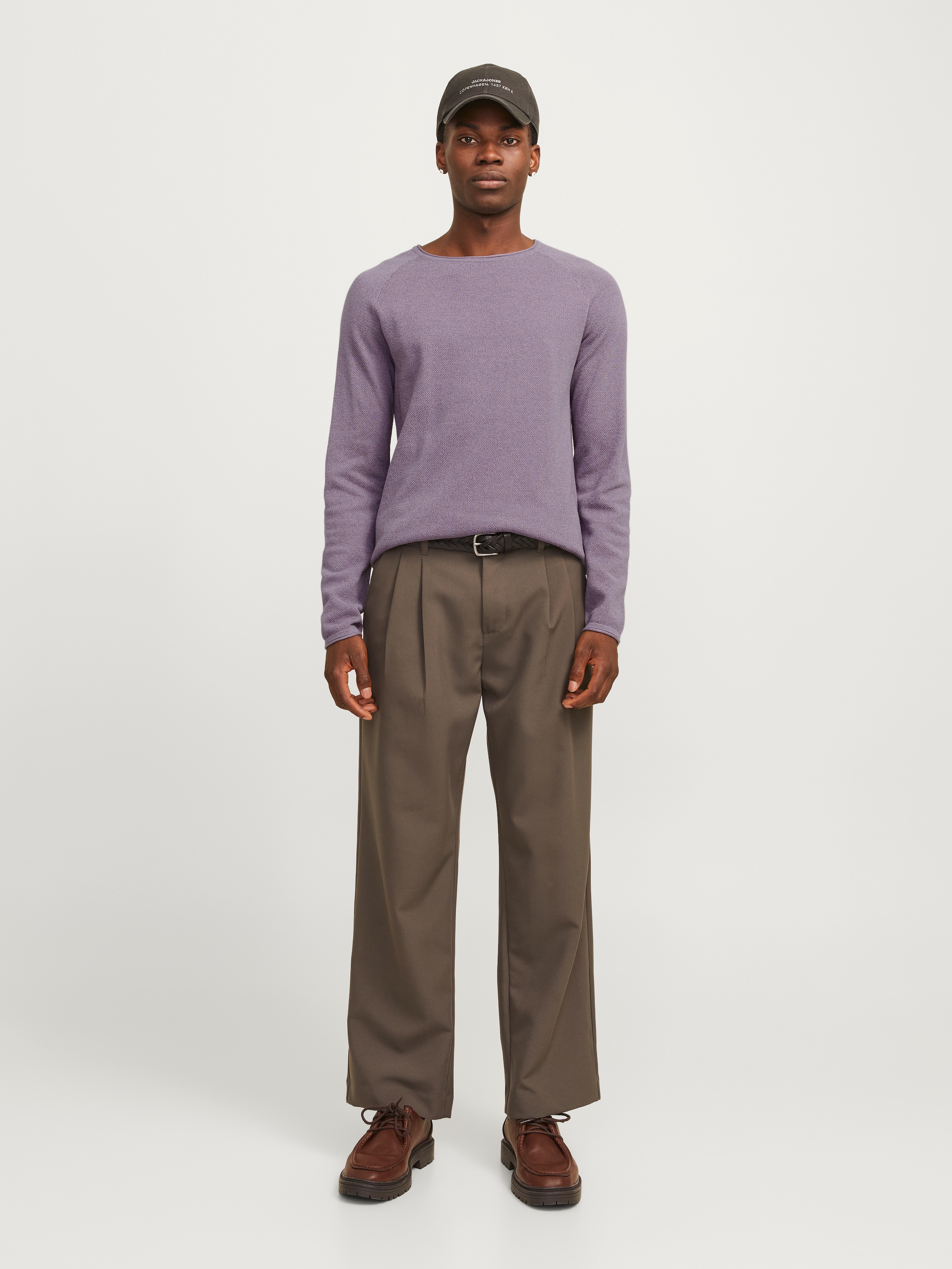 Jack & Jones Rundhalspullover »JJEHILL KNIT CREW NECK NOOS«, aus Strukturstrick