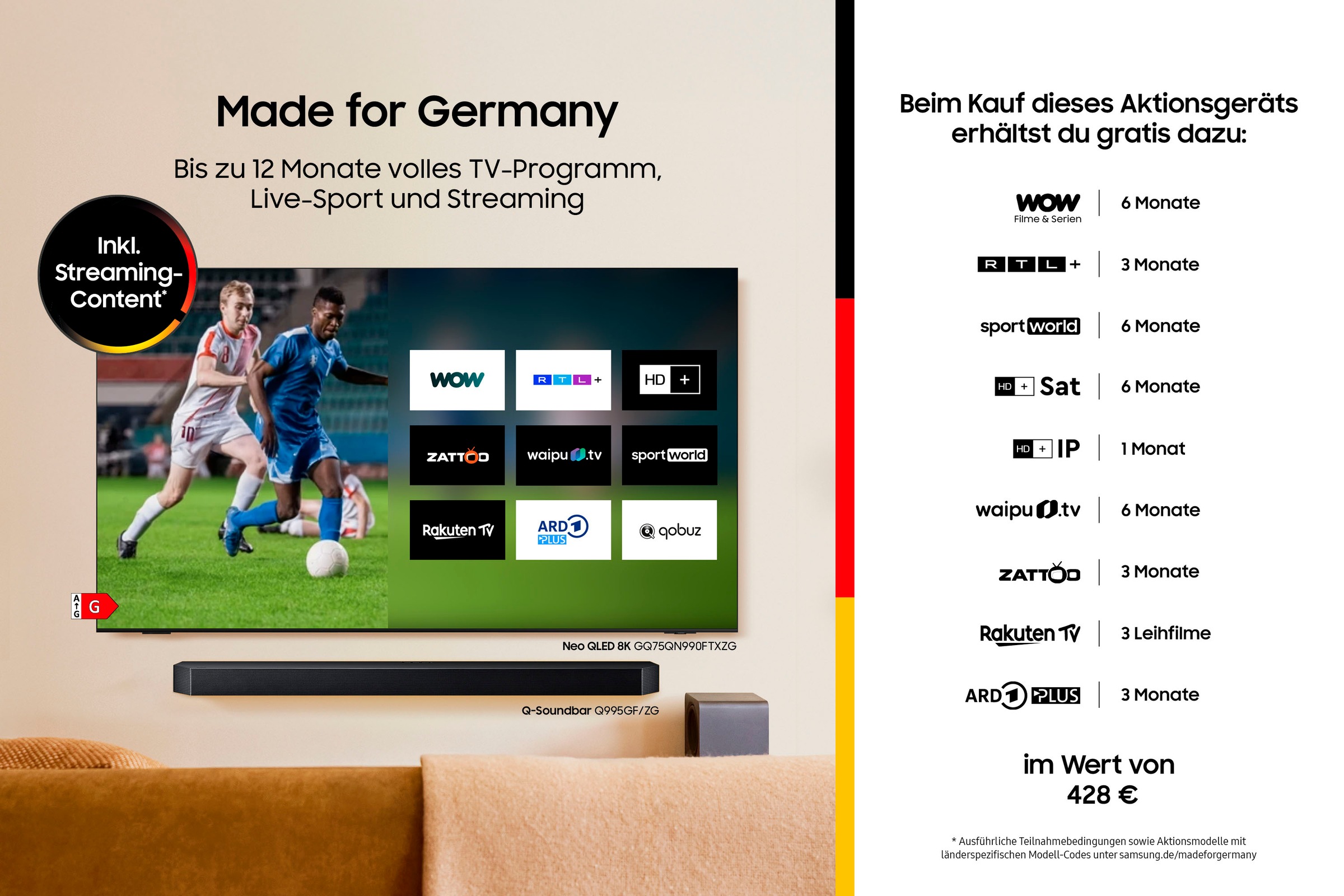 Samsung OLED-Fernseher »GQ48S90FAE«, 4K Ultra HD, Smart-TV, HDR, Dolby Atmos & AI Sound, Gaming Hub, Upscaling Pro, bis zu 144Hz