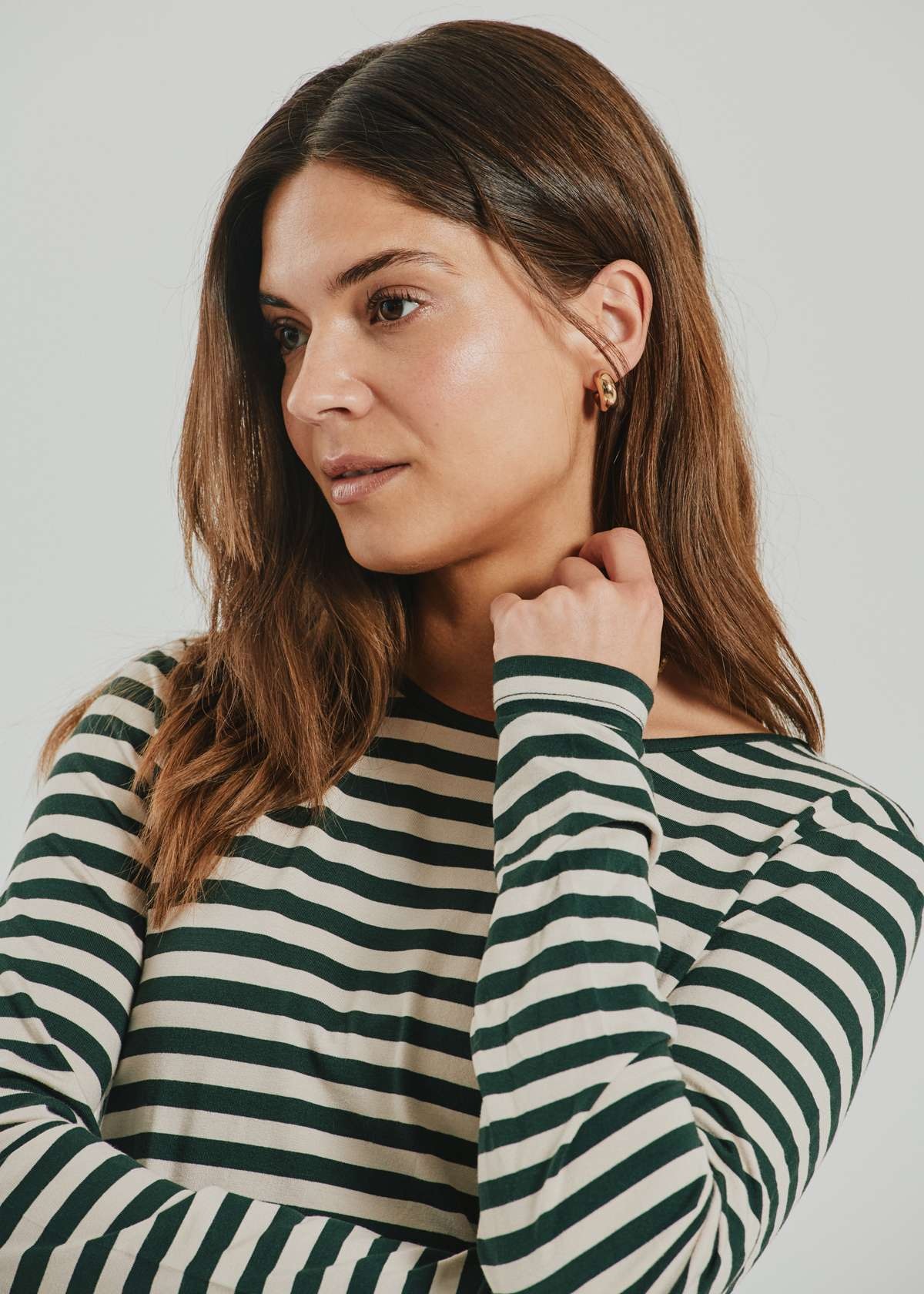 FREEQUENT Langarmshirt »FQLIANA-TEE« im Streifen-Look / Viskose-Stretch