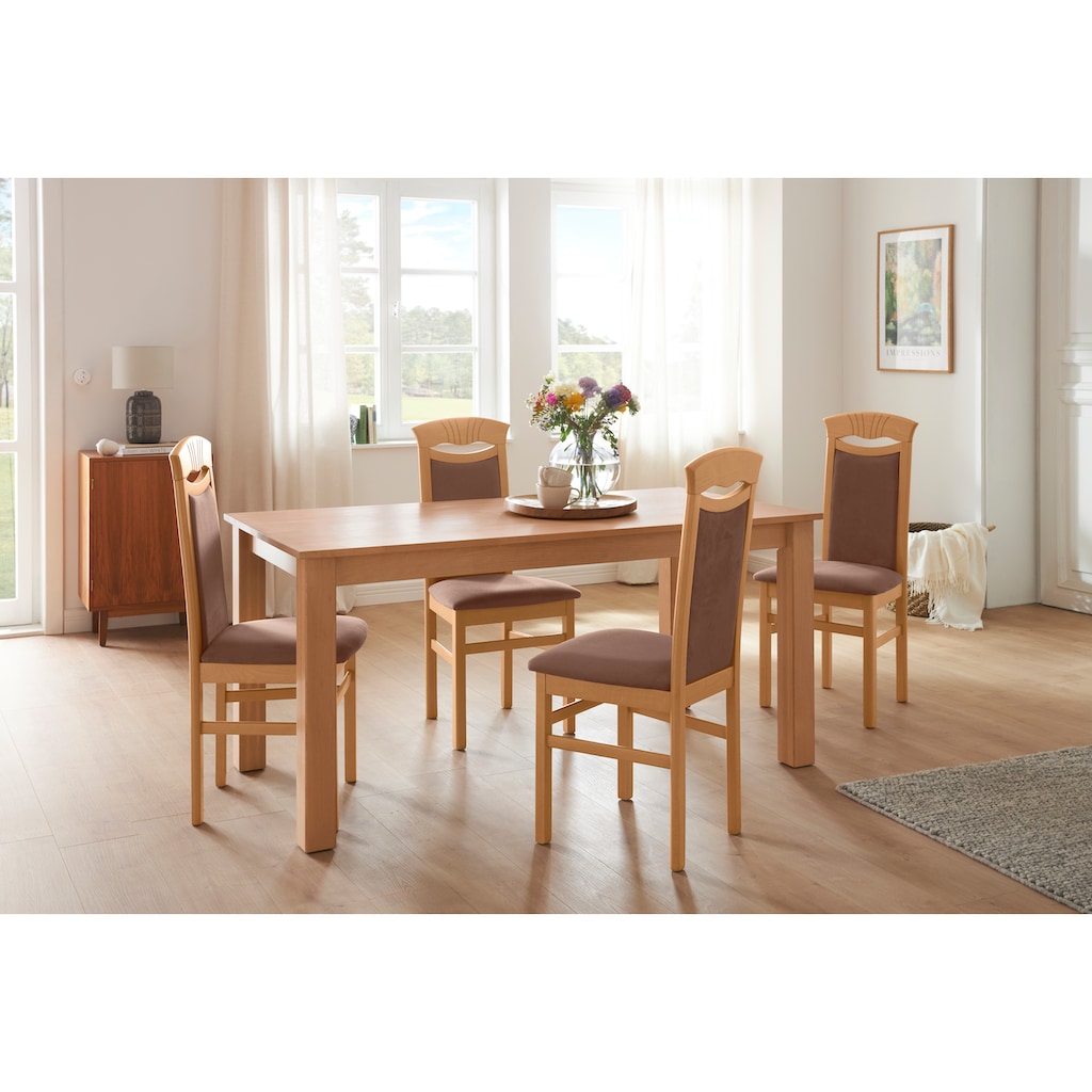 Home affaire Essgruppe »Luisa + Franz Set«, (Set, 5 tlg., 5tlg), Buche Massivholz