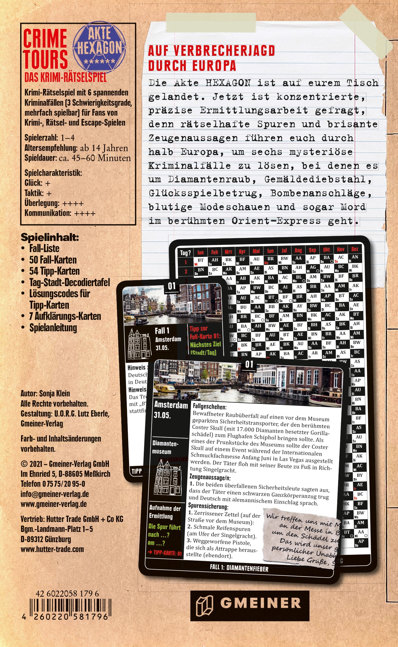 GMEINER Spiel »Crime Tours - Akte Hexagon«, Made in Germany