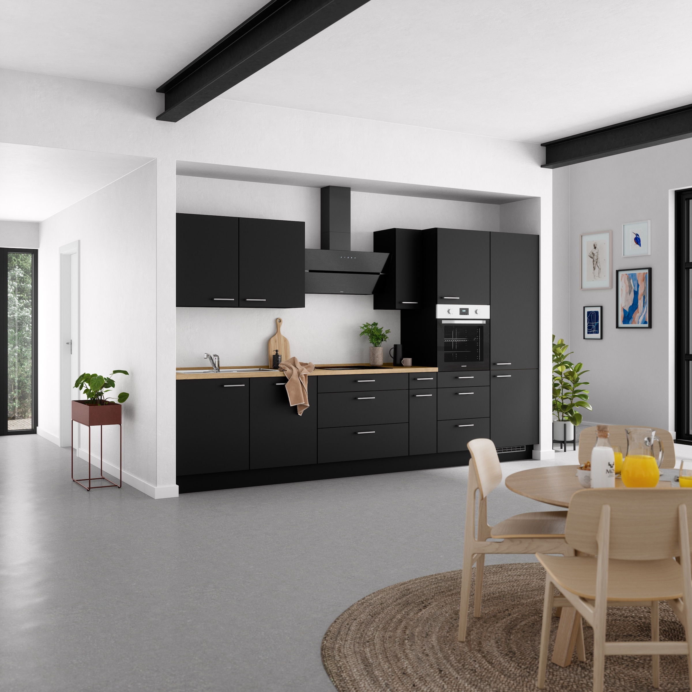 nobilia® Küchenzeile »"Touch II"«, vormontiert, Ausrichtung wählbar, Breite 360 cm, wahlw. mit E-Geräten
